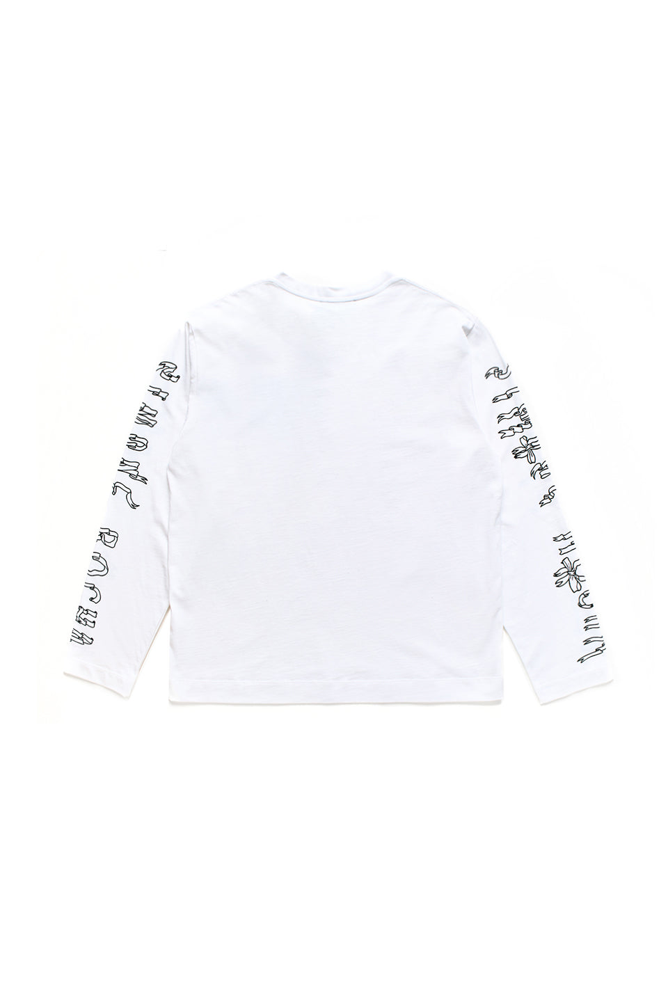 Simone Rocha Long Sleeve T-Shirt W/ Ribbon Logo Print White 11703