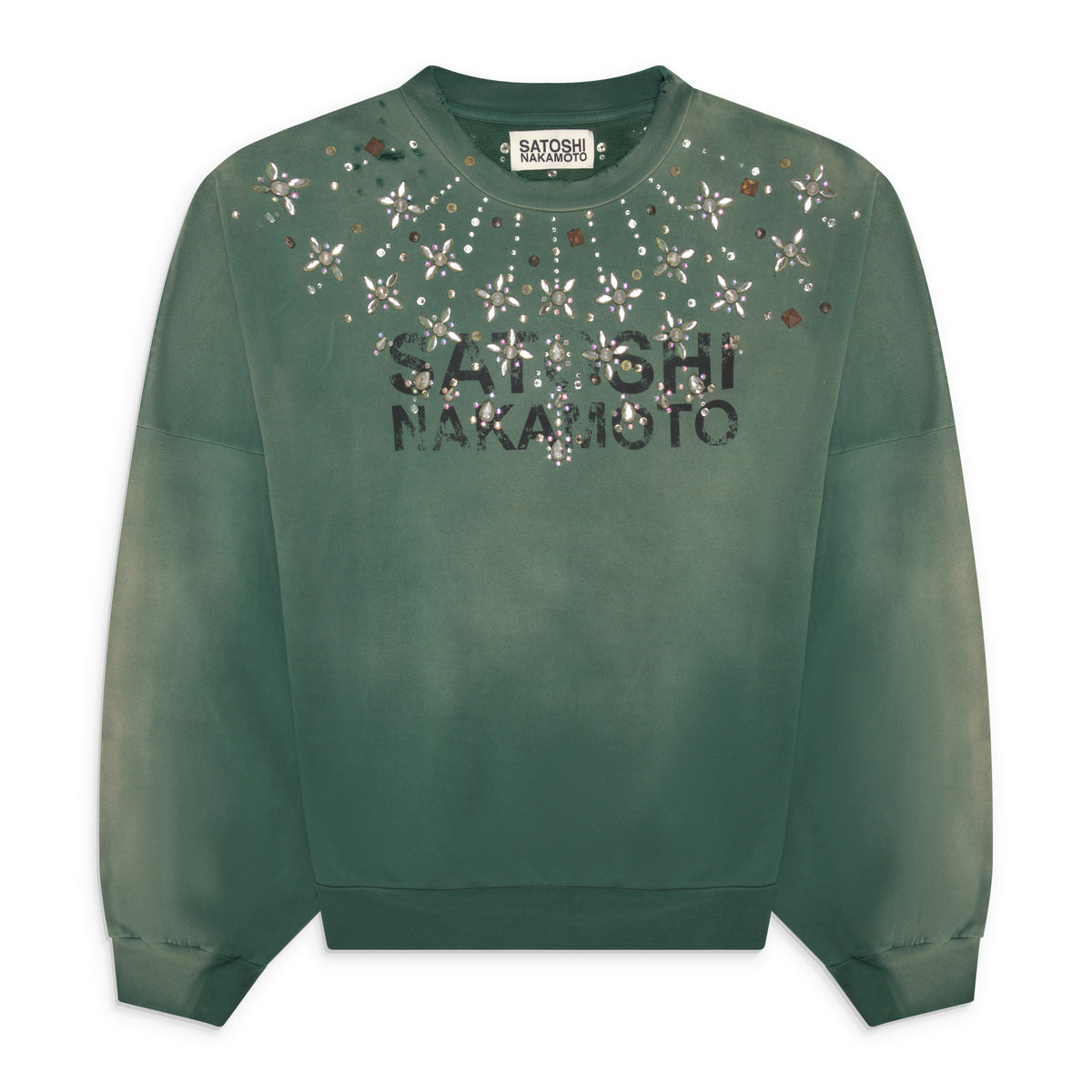 Satoshi Nakamoto Crystal Castle Crewneck Green