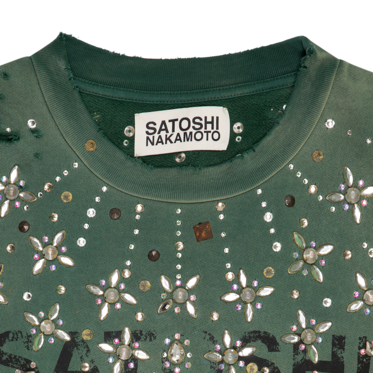 Satoshi Nakamoto Crystal Castle Crewneck Green