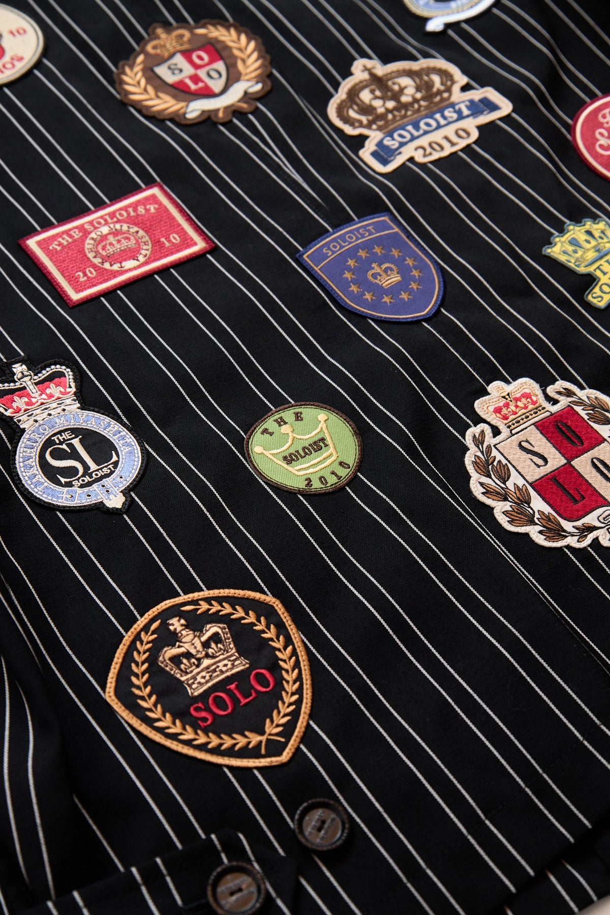 Thesoloist Zip Up Brit Jacket (Crown Emblems) Black