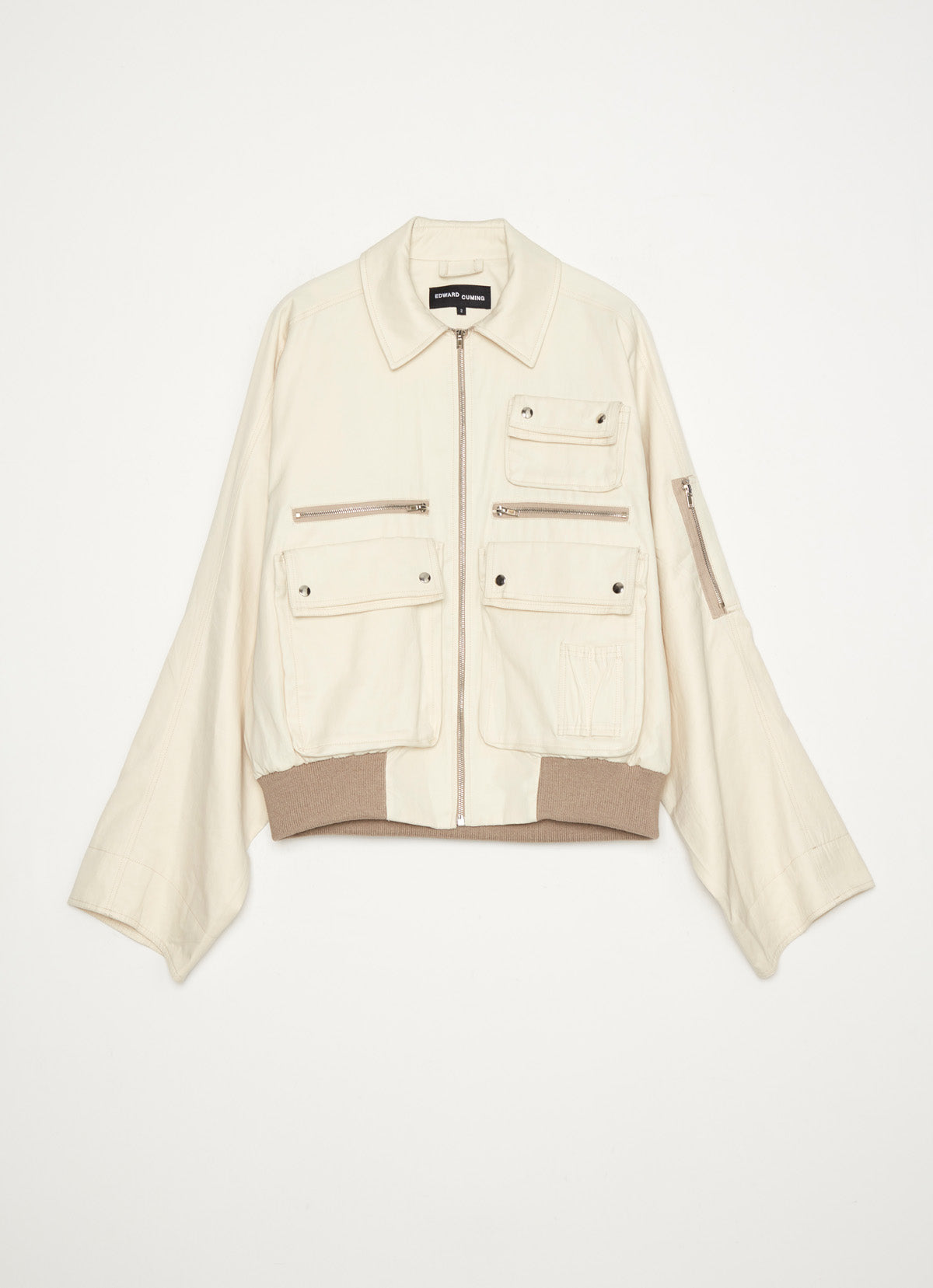 Edward Cuming Cotton Twill Bomber White