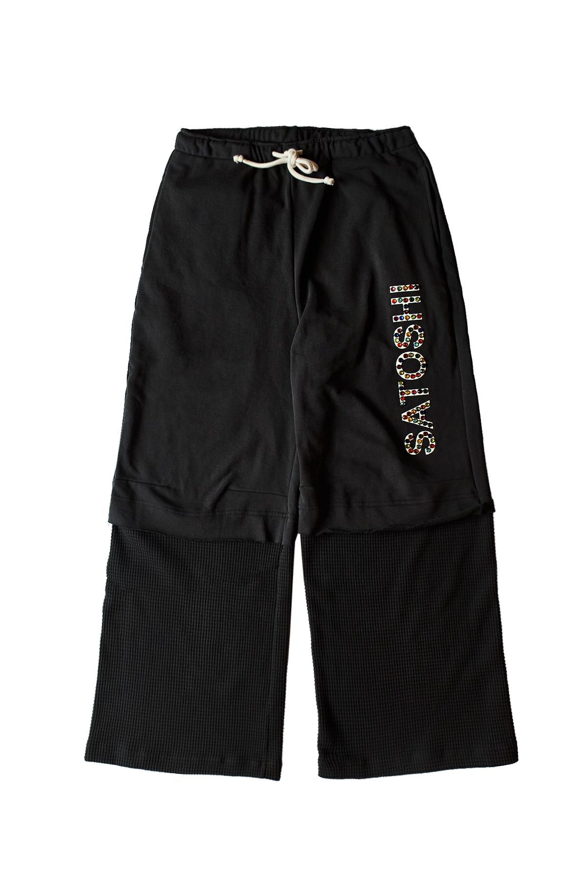 Satoshi Nakamoto Double Layer Studded Sweats Black