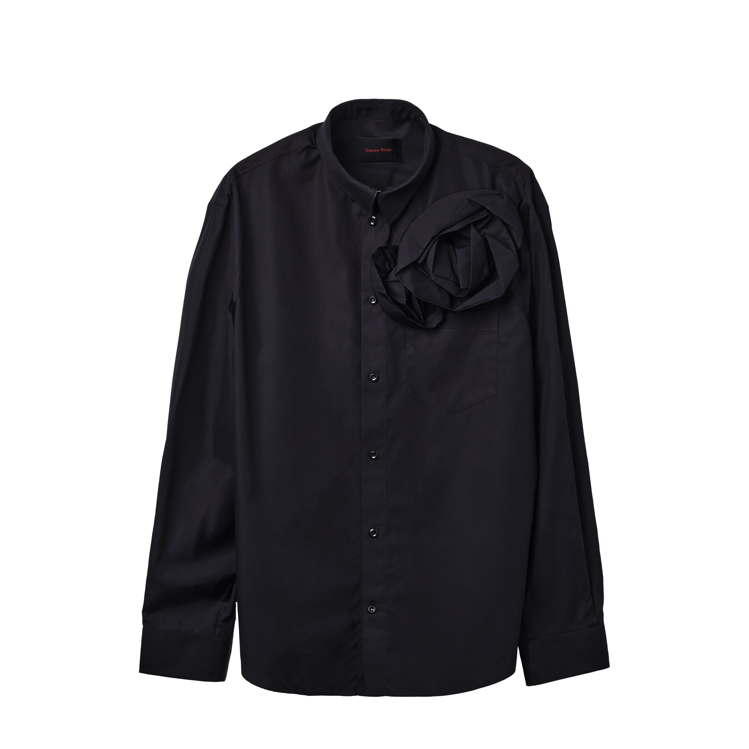 Simone Rocha Classic Fit Shirt With Press Rose Black 6179