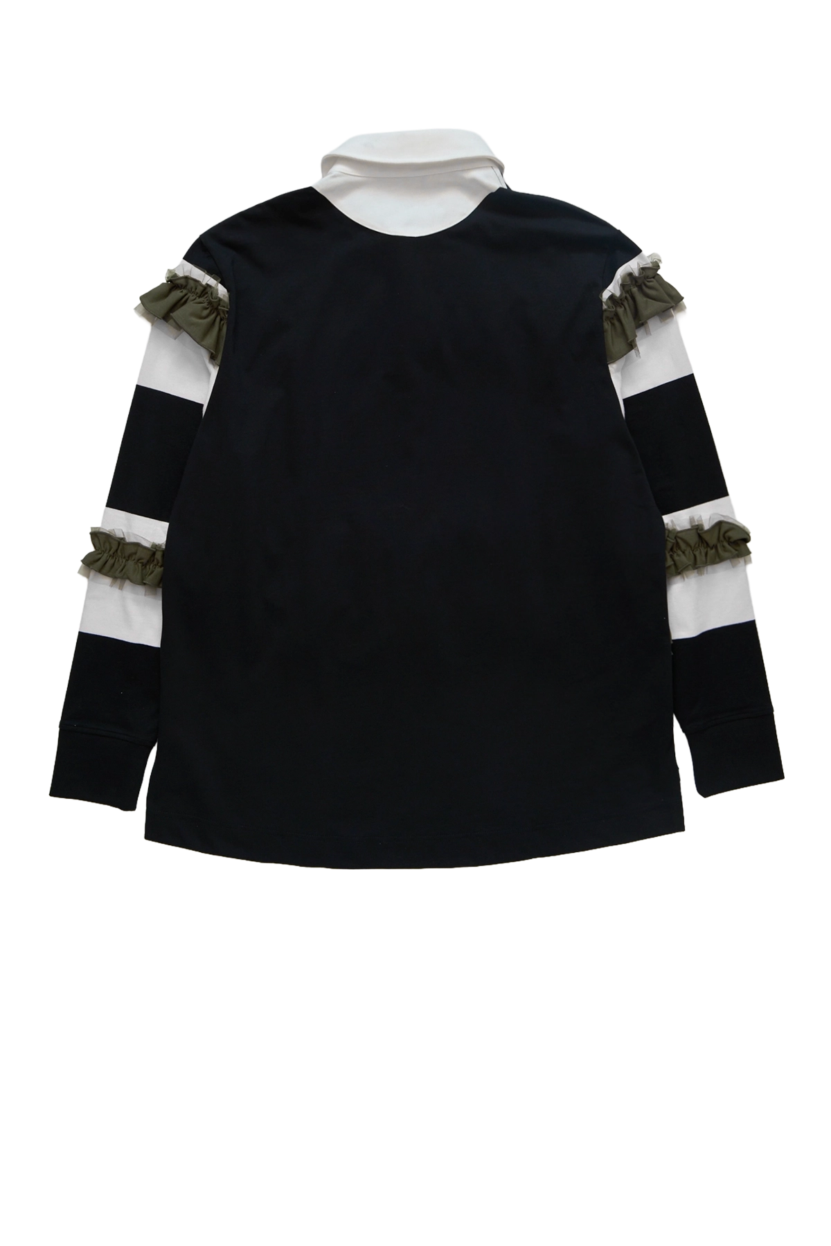 Simone Rocha Ruffle Rugby Shirt W/ Turbo Emb Black Multi