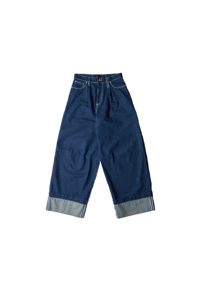 Simone Rocha Wide Leg Puddle Denim Jeans W/ Emb Blue – ESSXNYC