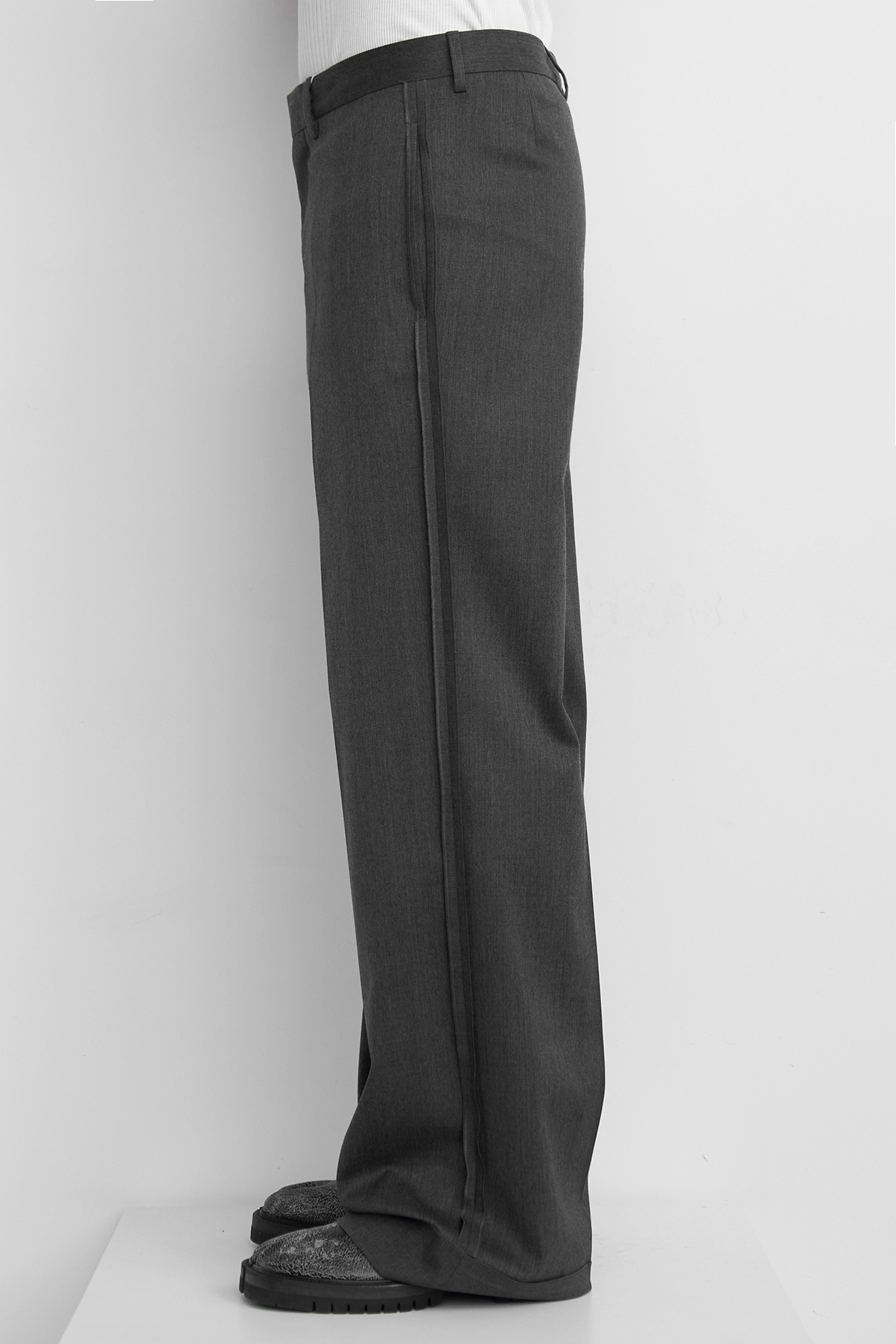 MM6 Tailored Wool Pants Dark Grey Melange