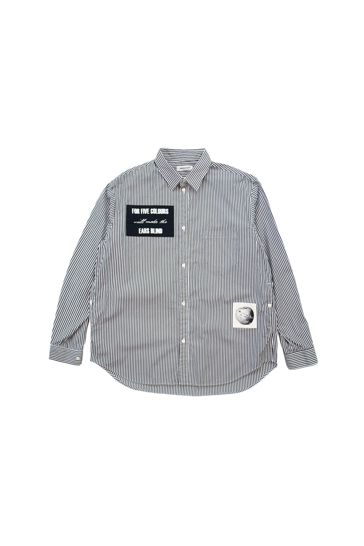 Undercover Striped Shirt With Patches Black