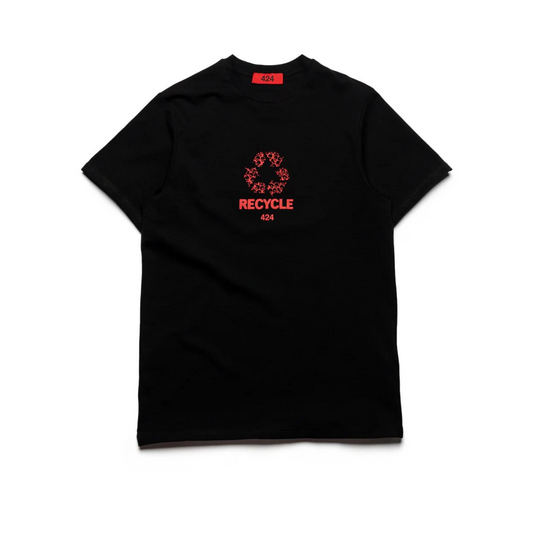424 GRAPHIC LOGO RECYCLED T SHIRT BLACK