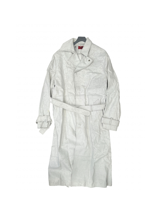 424 LEATHER TRENCH COAT WHITE
