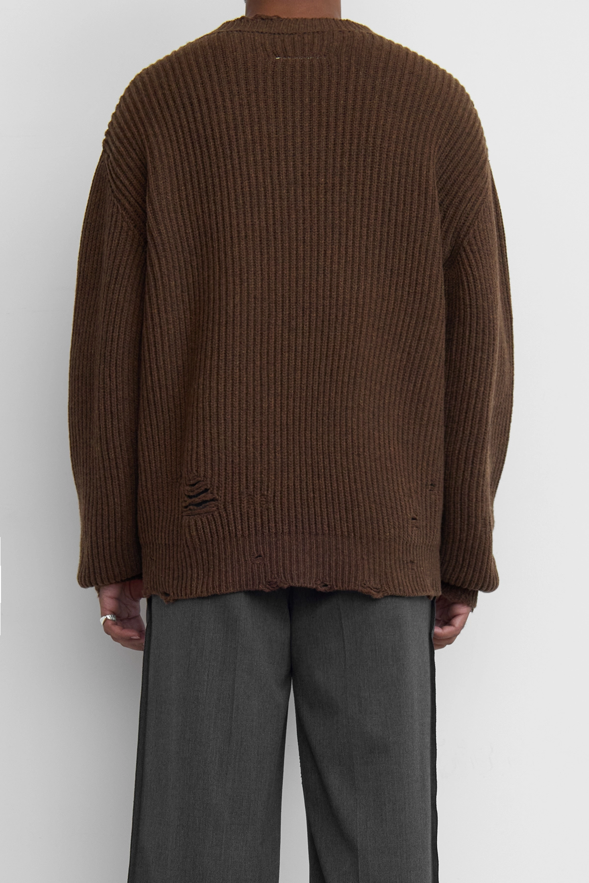 MM6 V-Neck Sweater Brown Melange