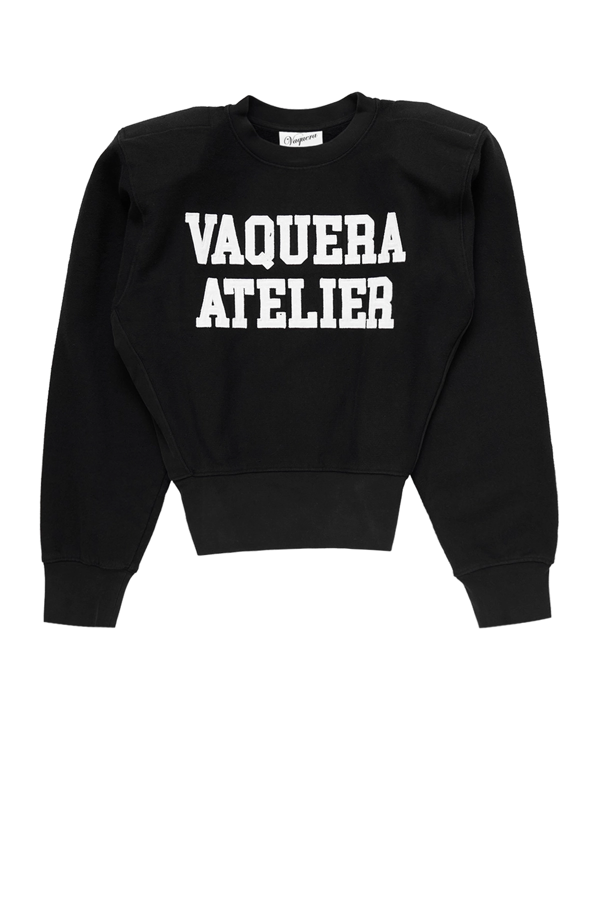 Vaquera Logo Sweatshirt With Shoulder Pads Black – ESSXNYC Vaquera Logo Sweatshirt With Shoulder Pads Black – ESSXNYC