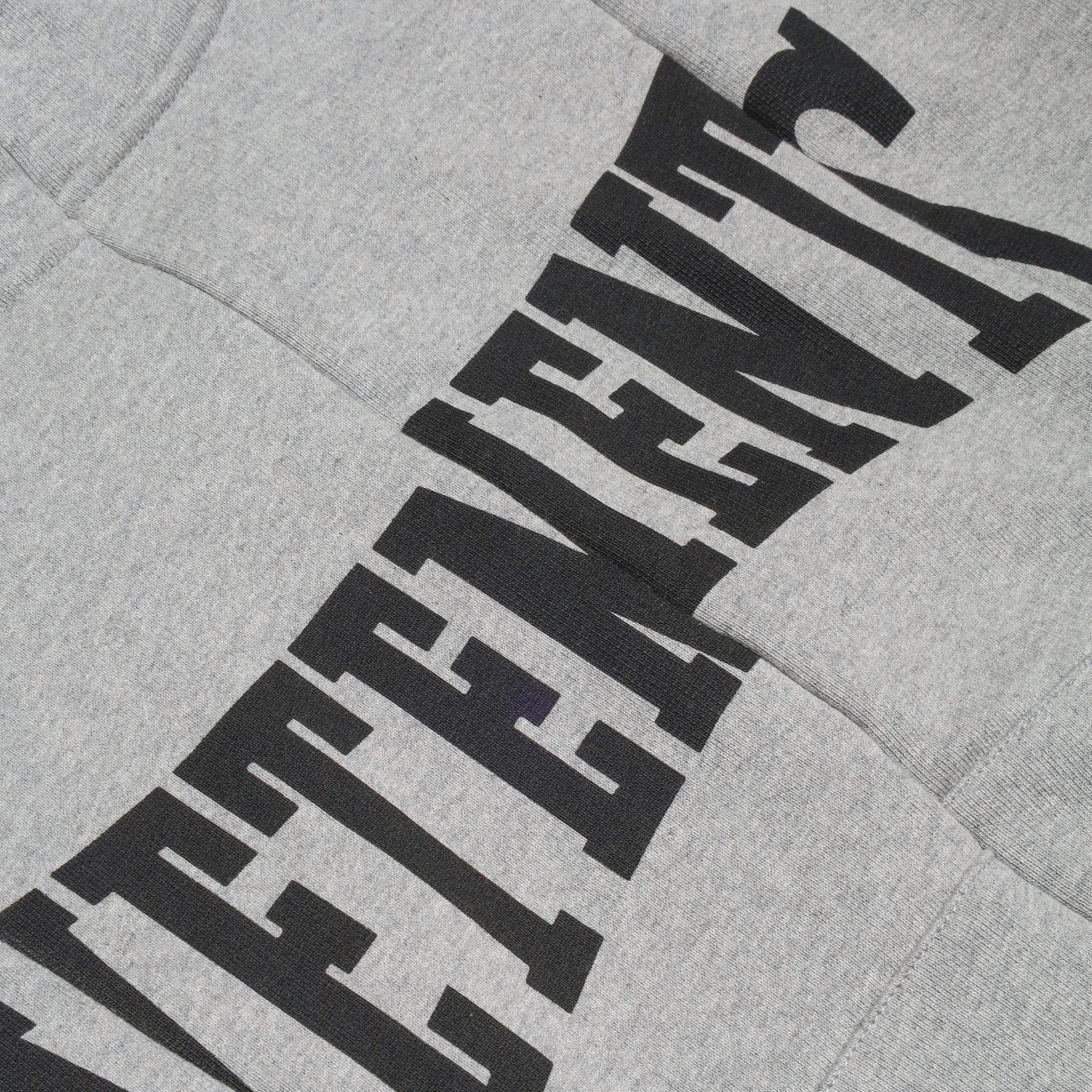 VETEMENTS Cut-Up Logo Fitted Hoodie Grey