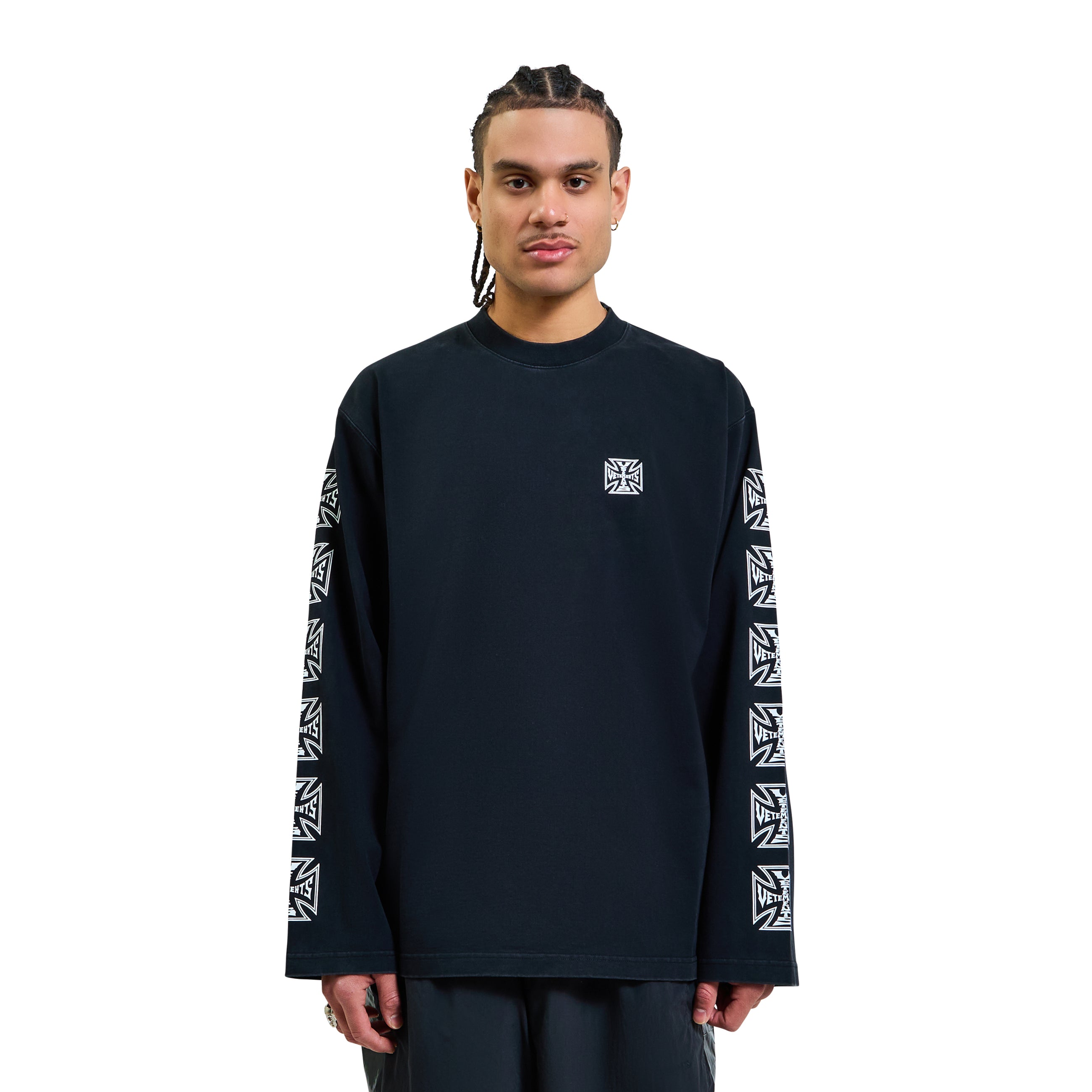 VETEMENTS Biker Cross Sleeves Longsleeve Black
