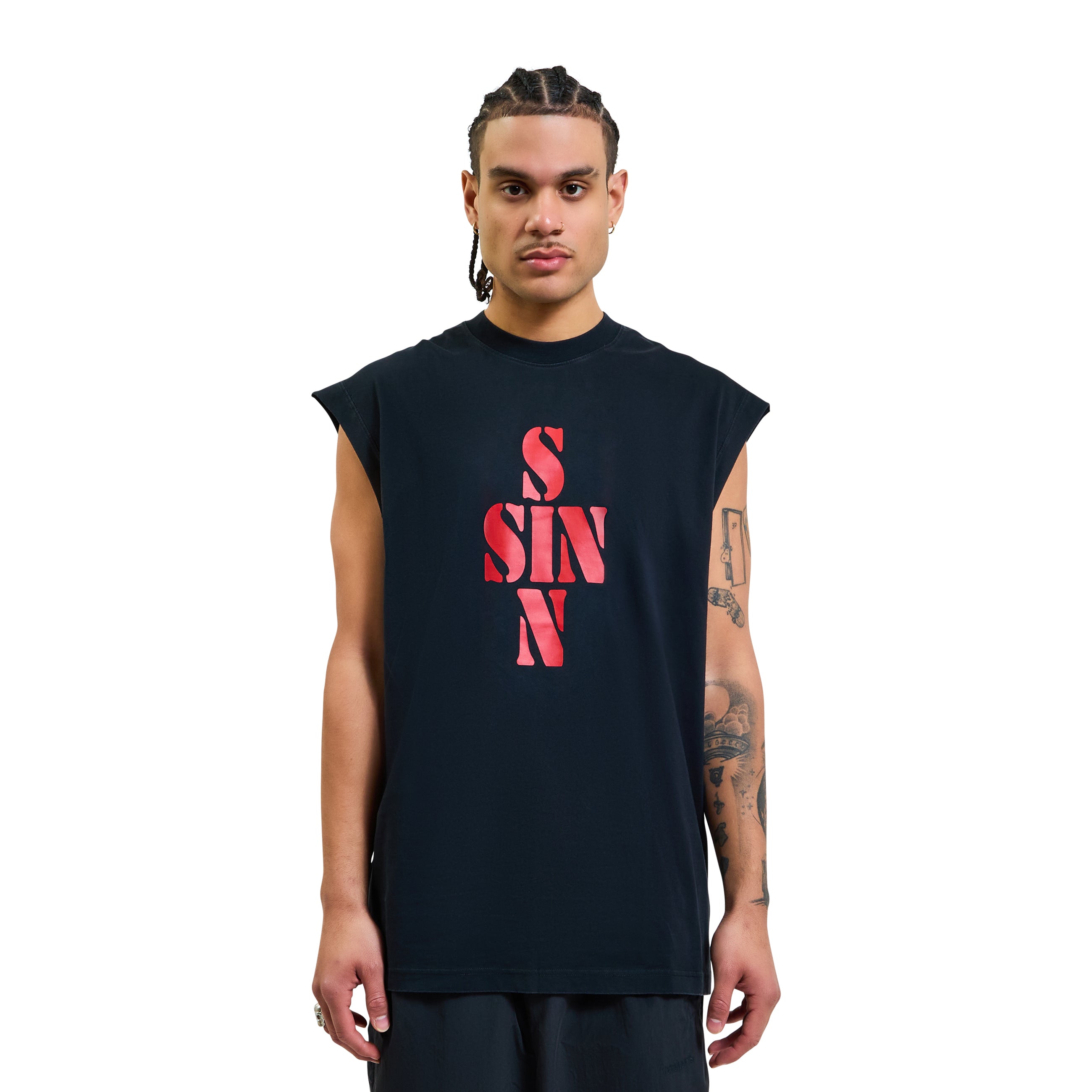 VETEMENTS Sin Sleeveless T-Shirt Black