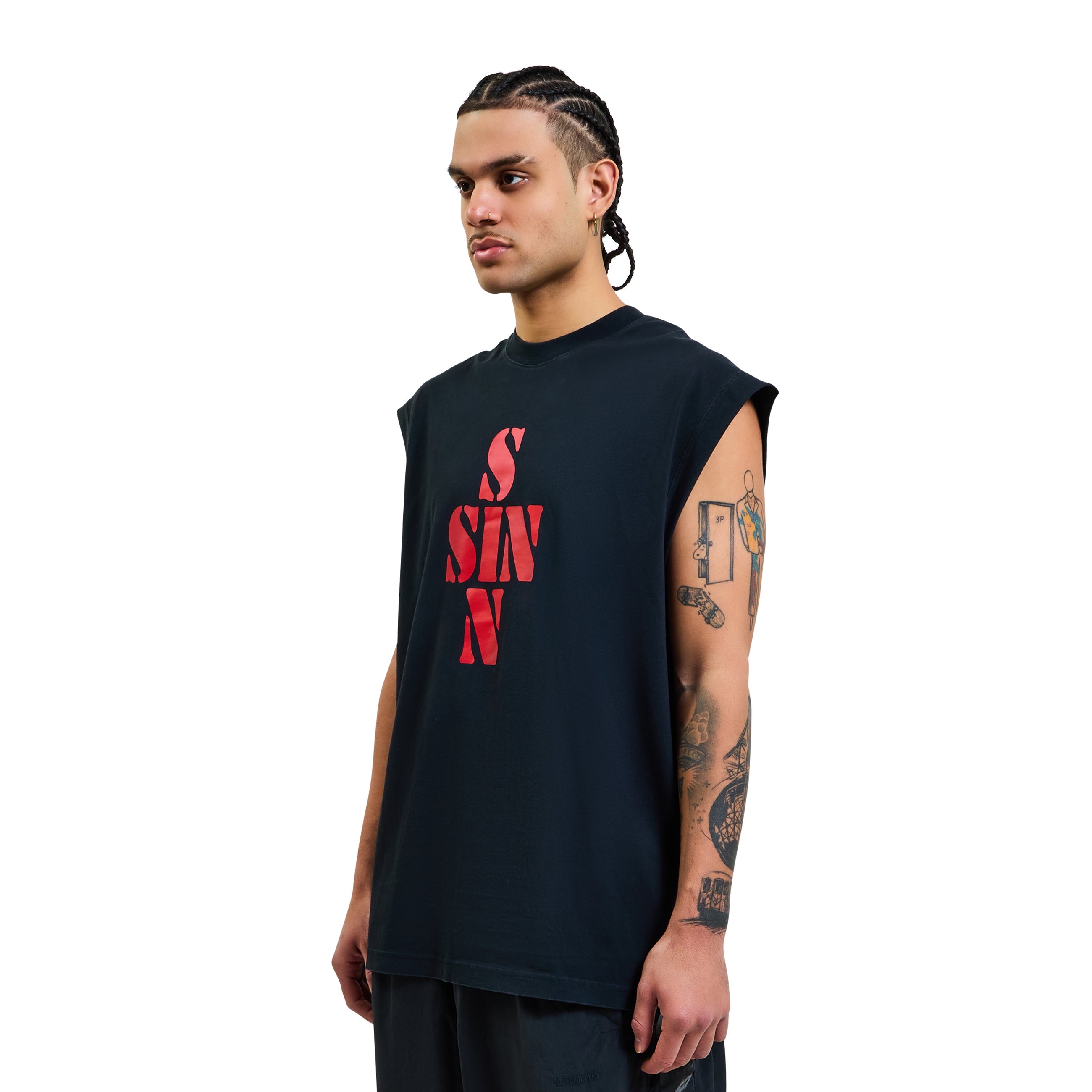 VETEMENTS Sin Sleeveless T-Shirt Black
