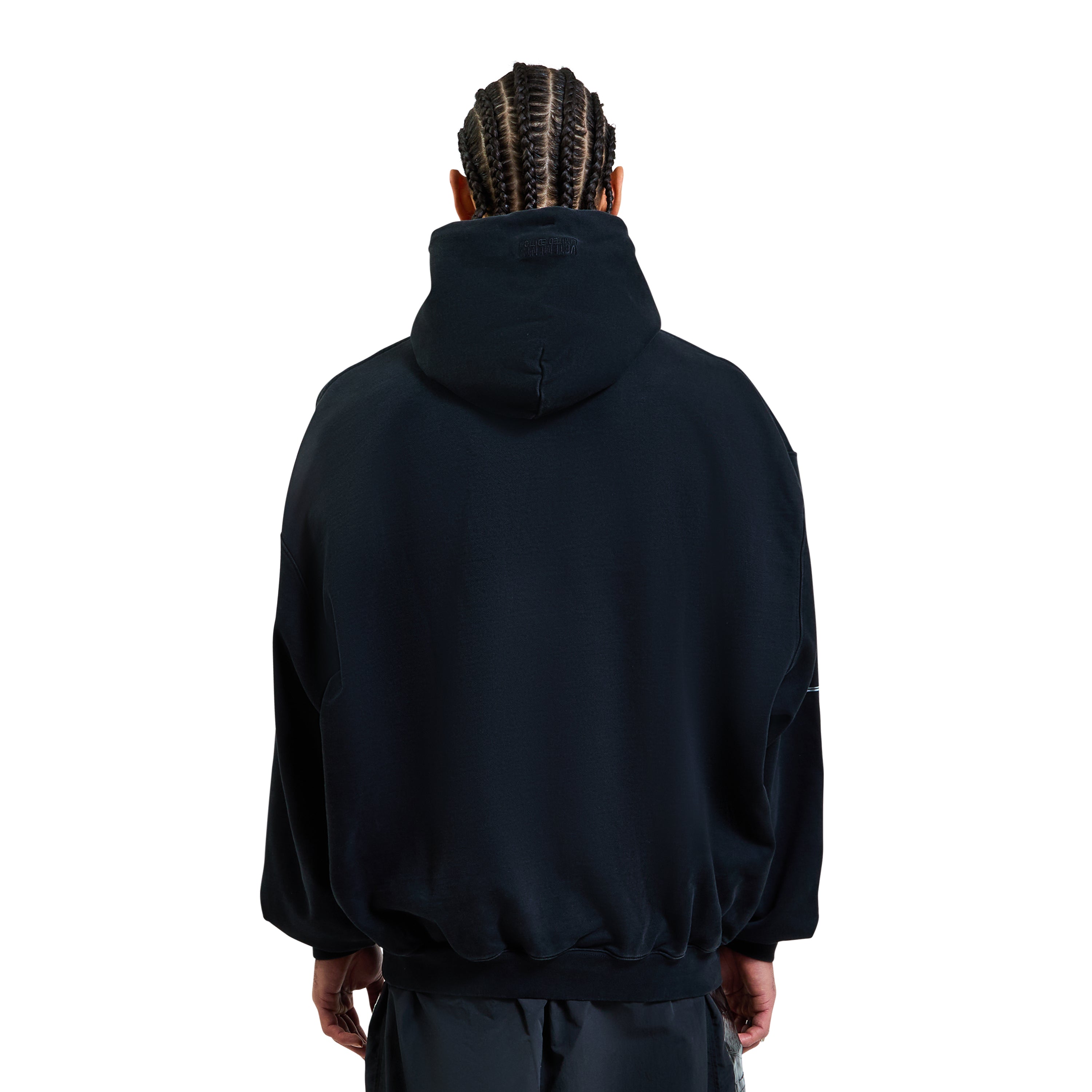 VETEMENTS Triple Biker Cross Logo Hoodie Black – ESSXNYC
