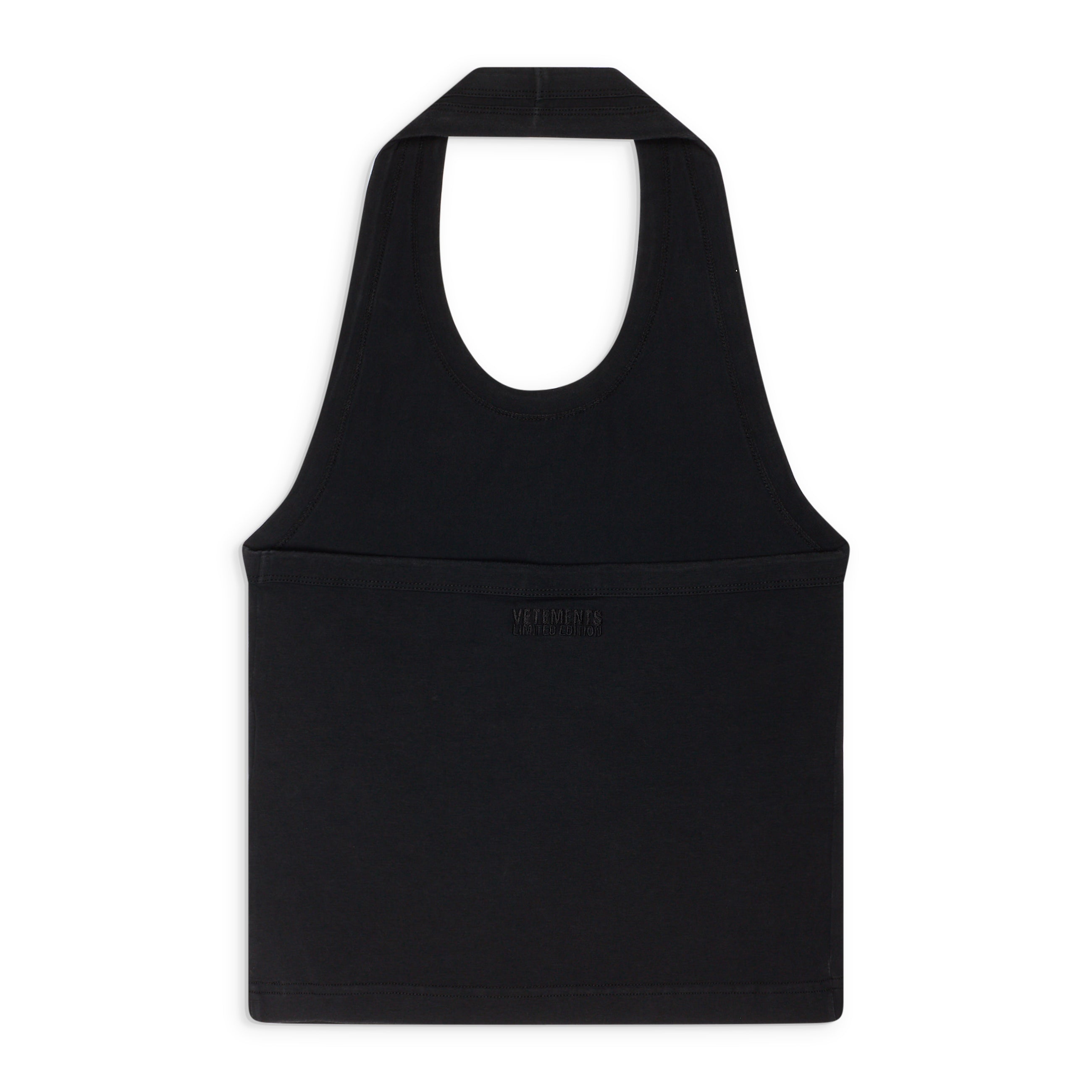 VETEMENTS Crystal Paris Halter Tanktop Black