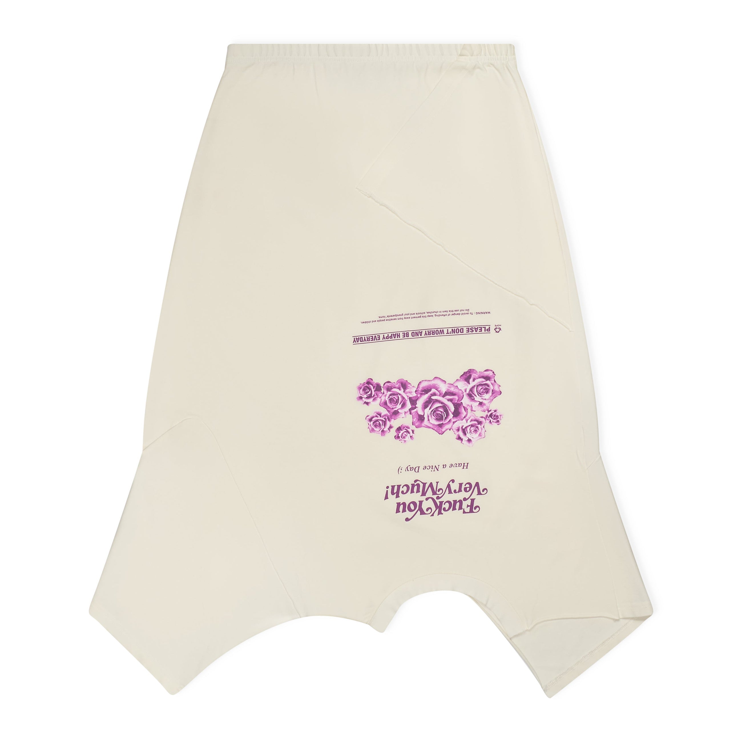 VETEMENTS 'Fuck You Very Much' Upside-Down Midi Skirt White