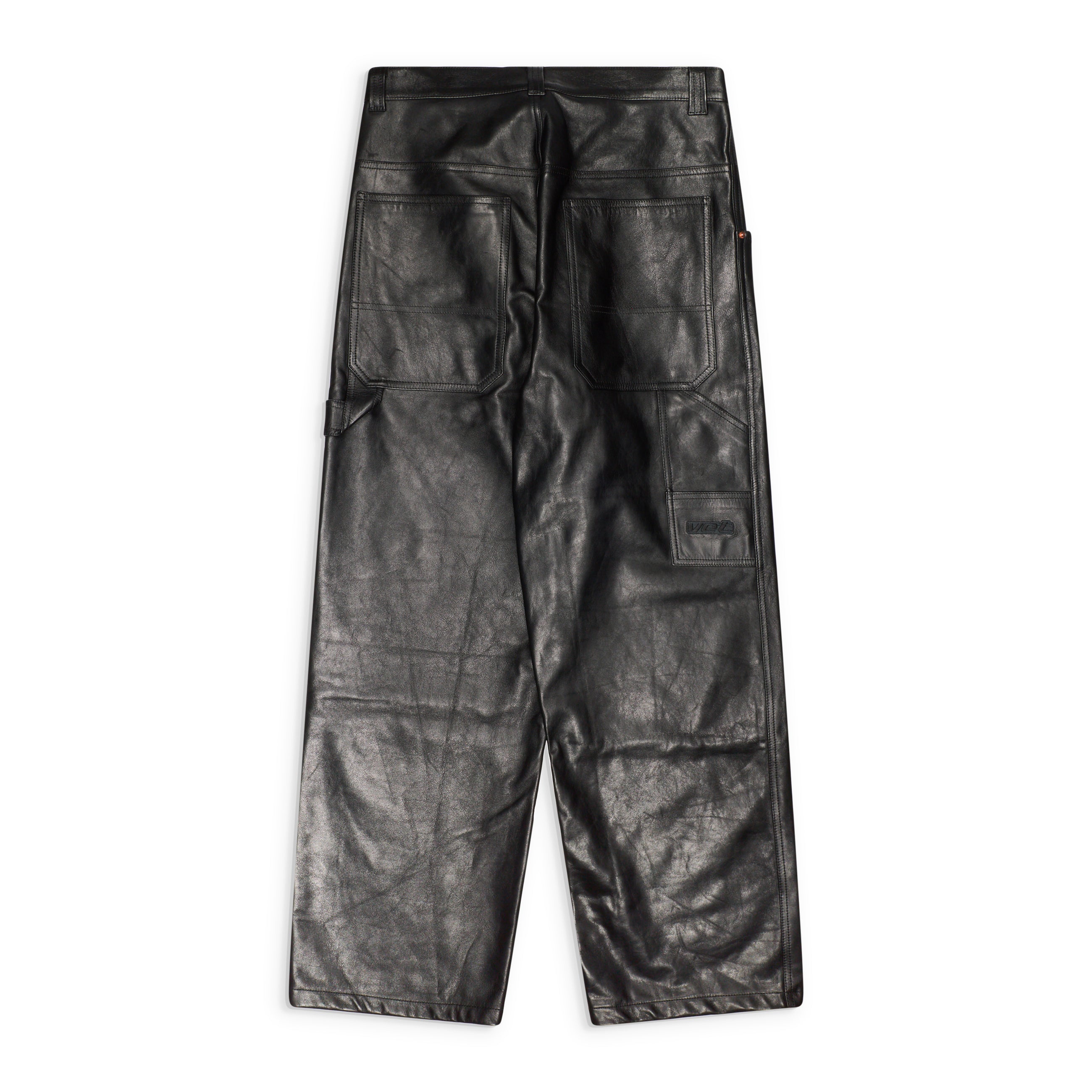 VETEMENTS Leather Hip-Hop Pants Black