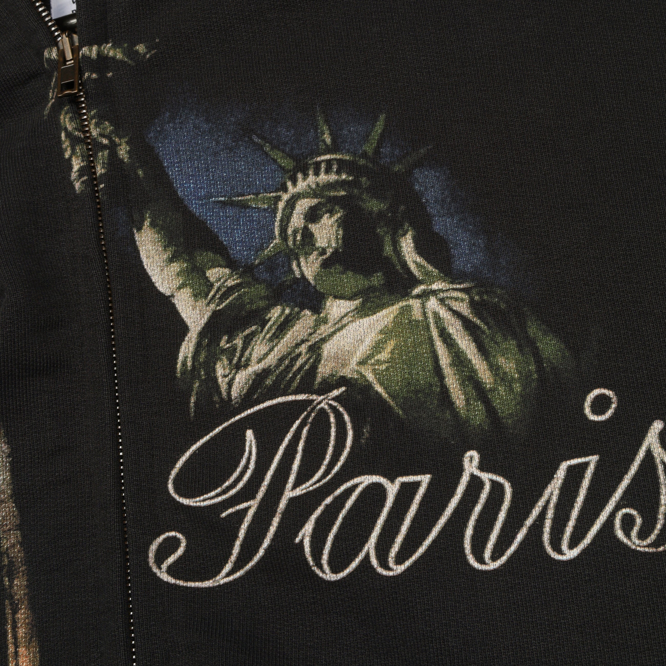 VETEMENTS Paris Tourist Zip-Up Hoodie Black