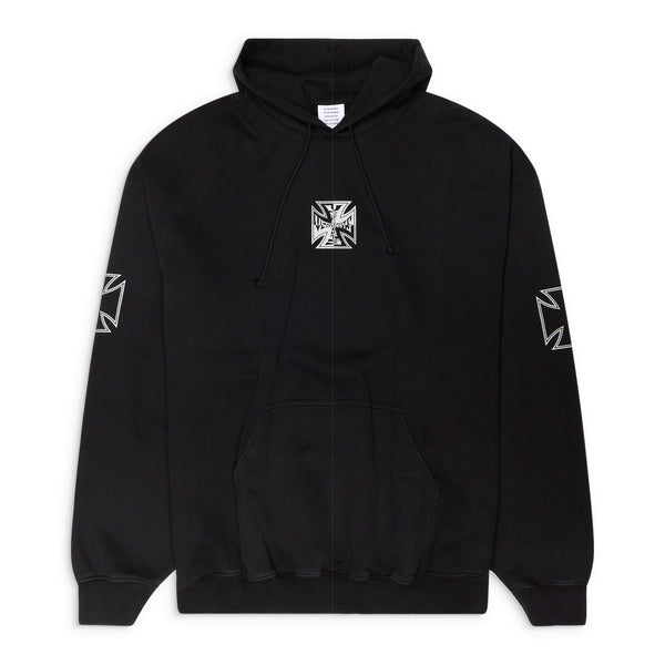 Vetements Triple Biker Cross Logo Hoodie Black – ESSXNYC
