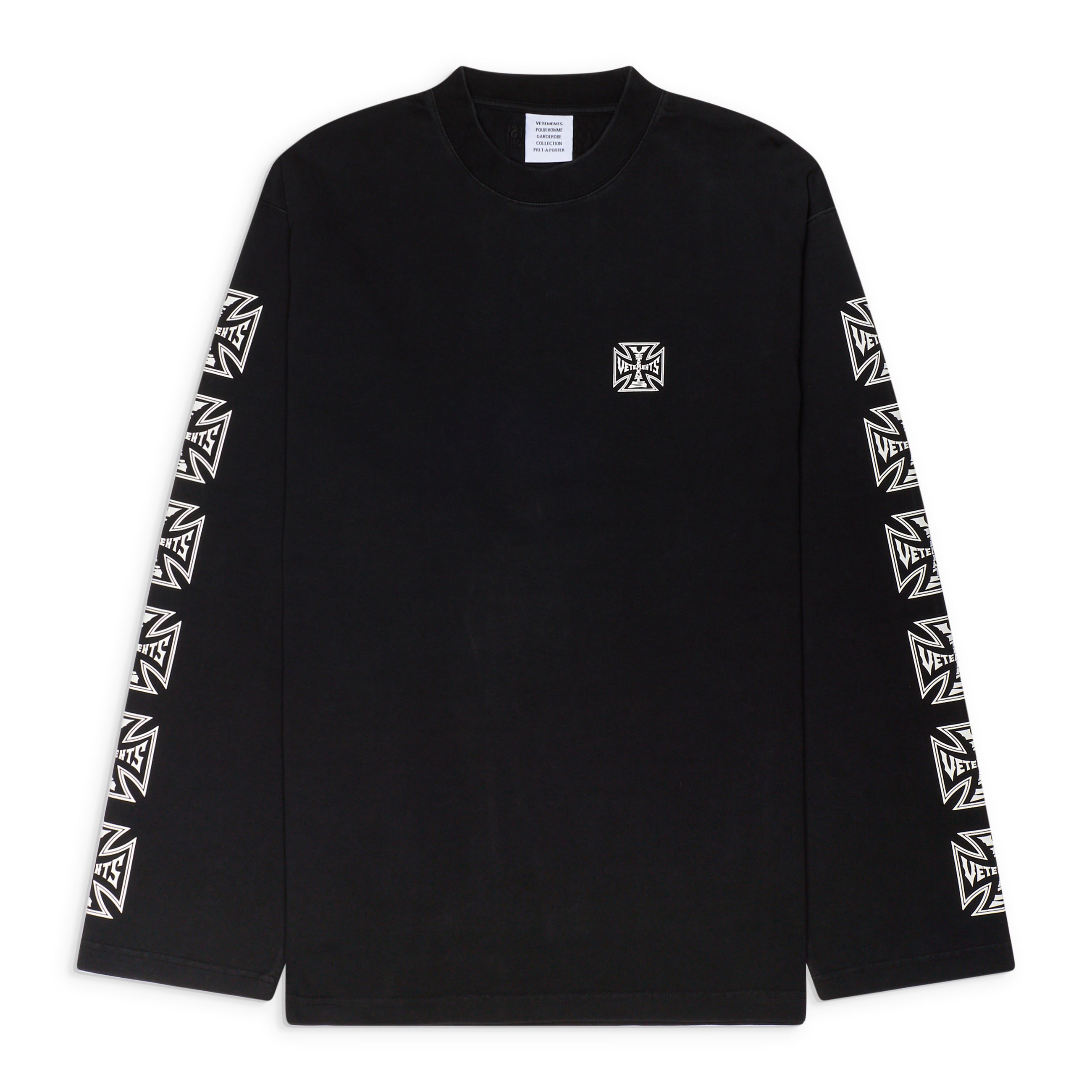 VETEMENTS Biker Cross Sleeves Longsleeve Black