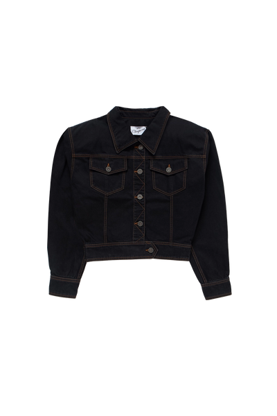 Vaquera Cropped Denim Jacket Black – ESSXNYC