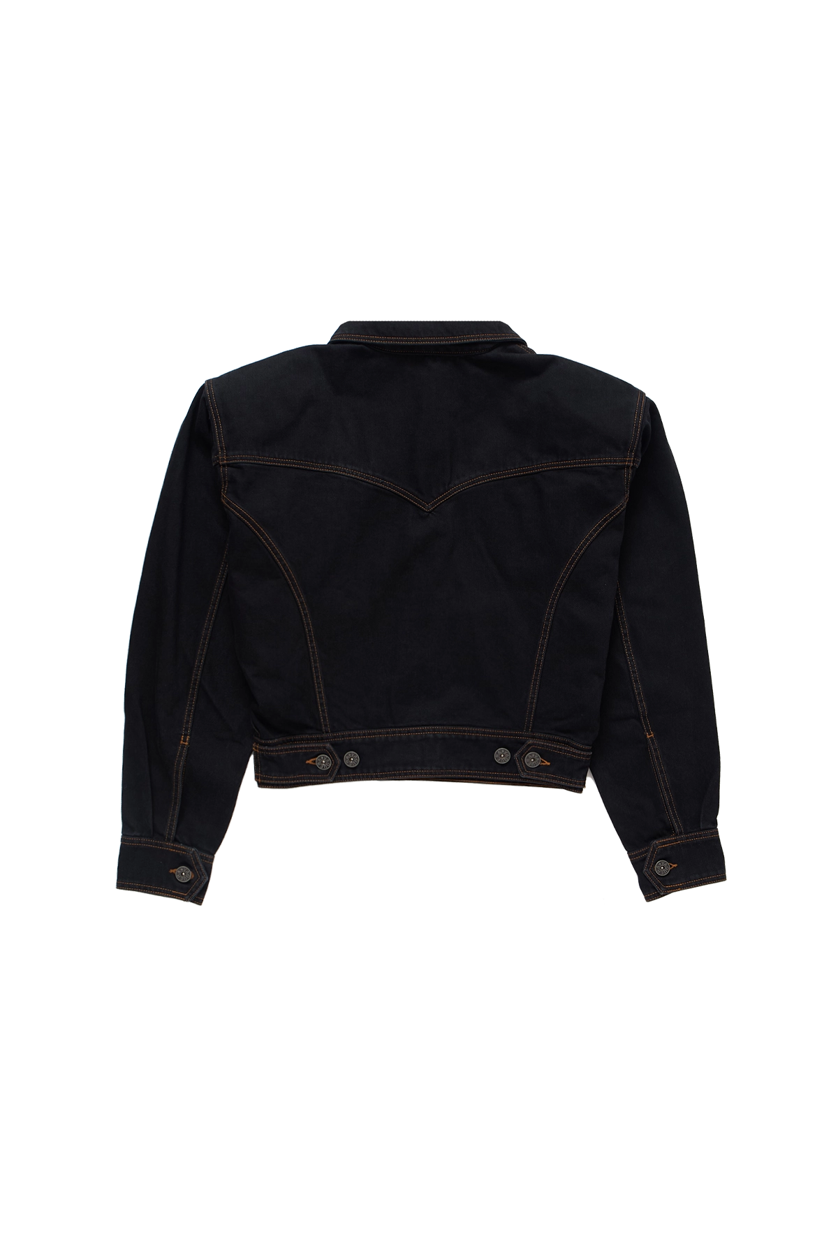 Vaquera Cropped Denim Jacket Black 2