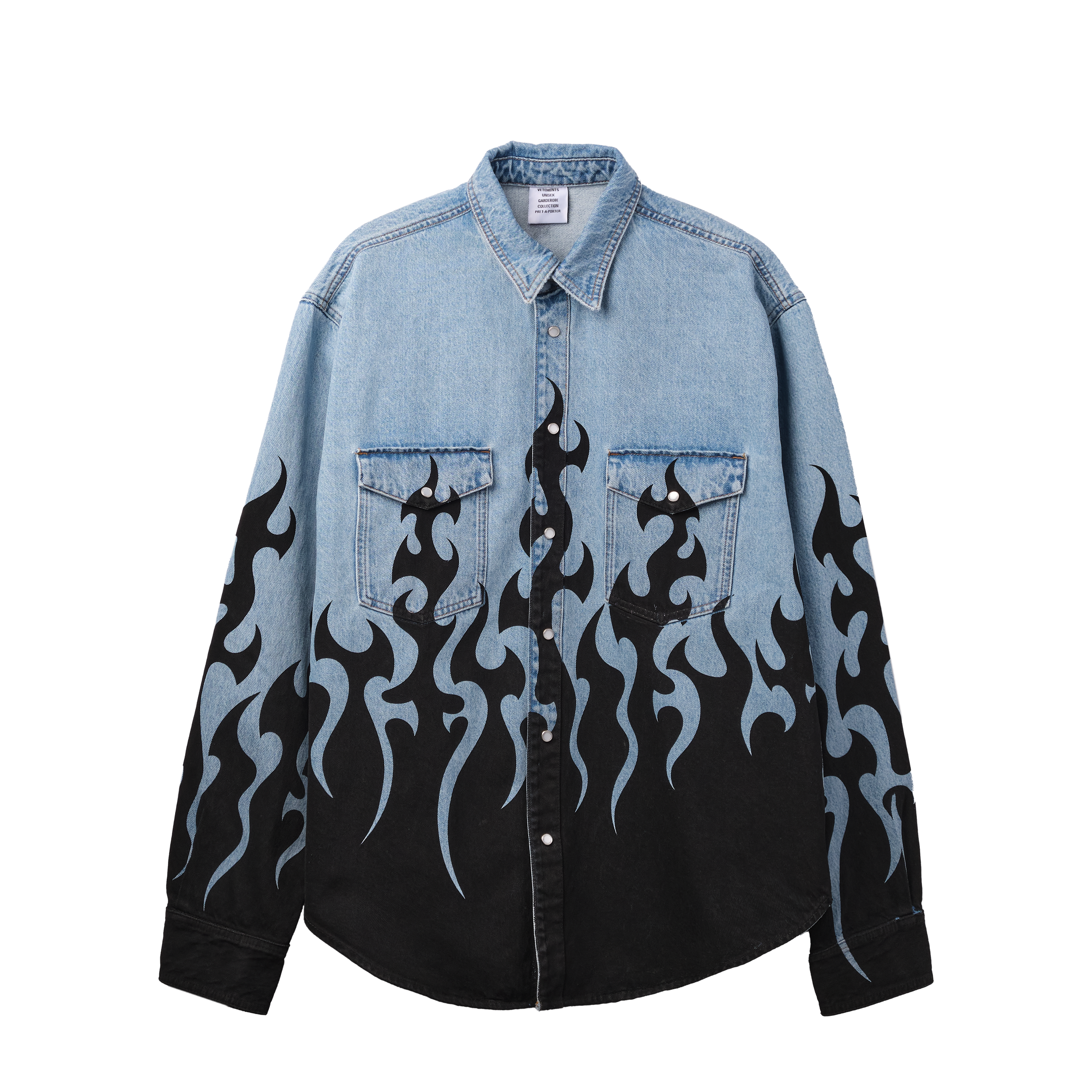 Vetements Fire Denim Shirt Blue 7415