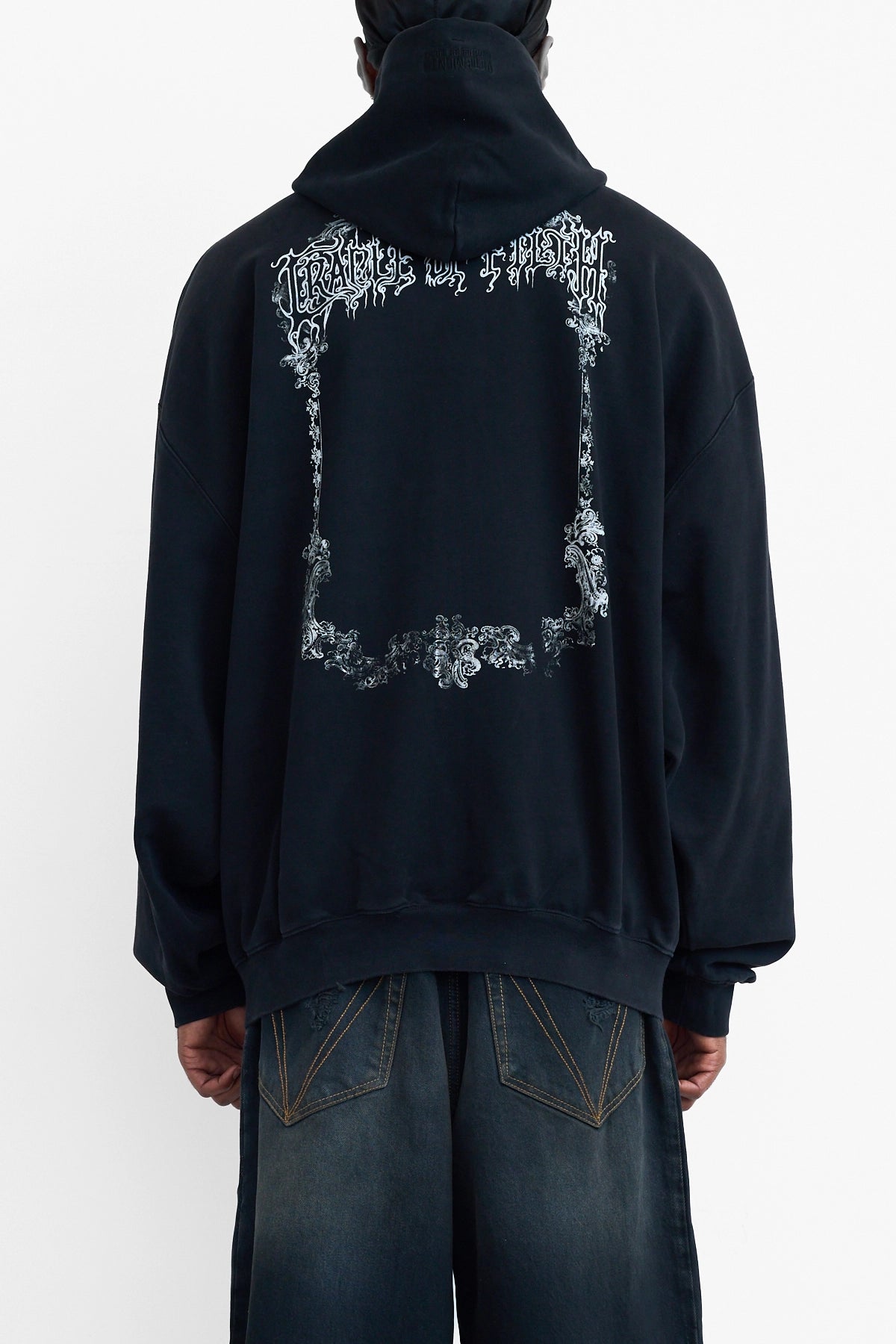 Vetements Cof Butterfly Oversized Zip-Up Hoodie Washed Black 2