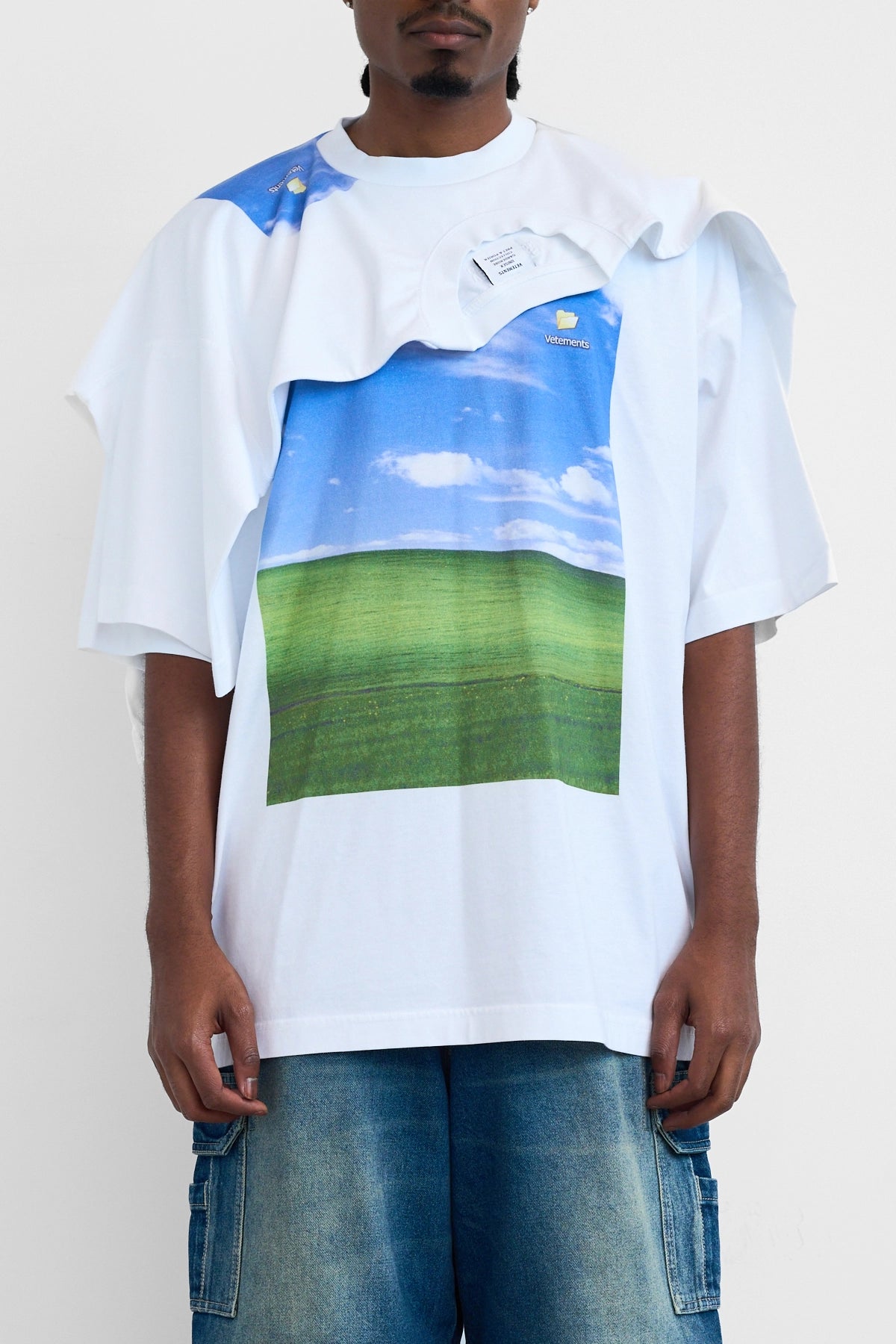 Vetements Desktop Double Layered T-Shirt White 4