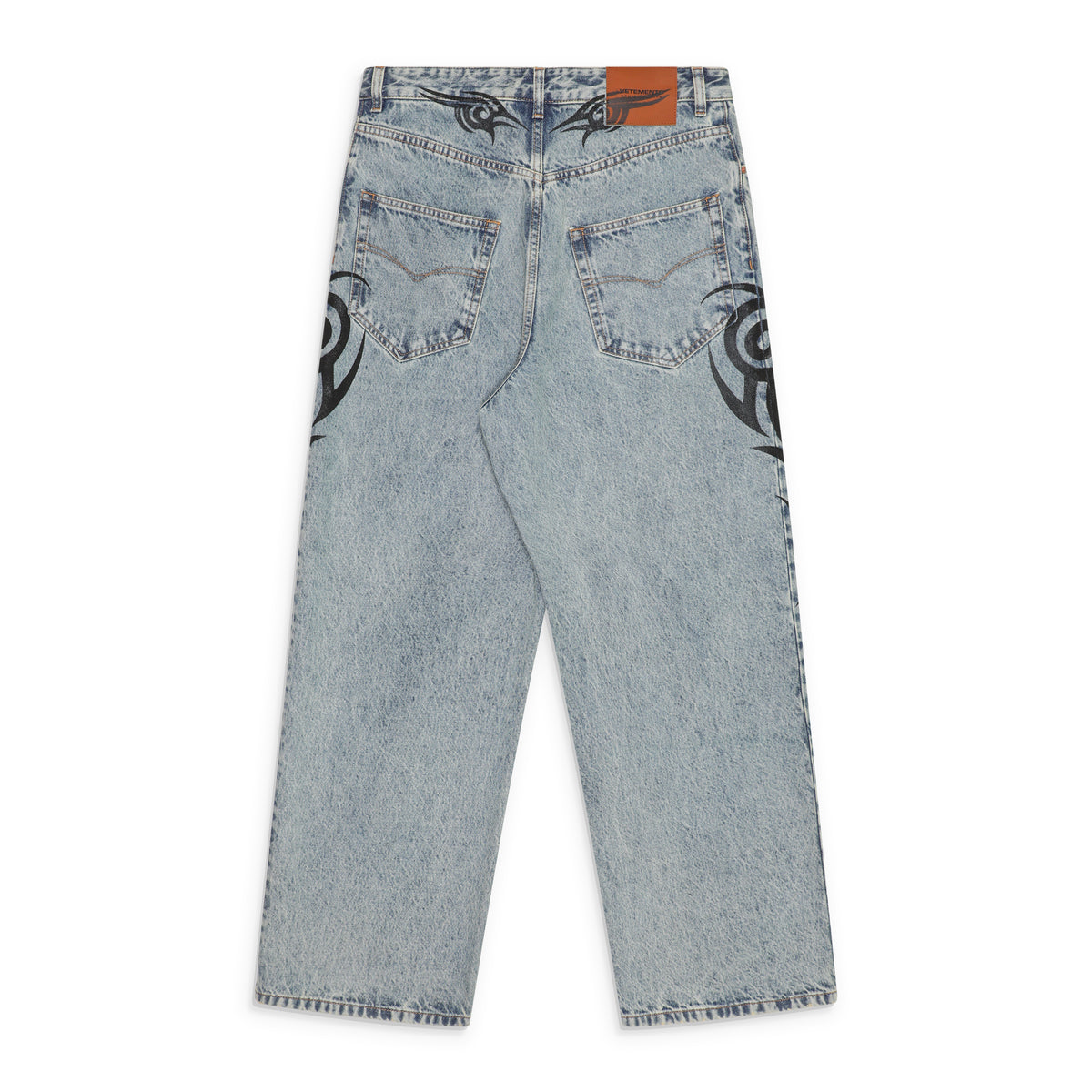 Vetements Graffiti Tribal Baggy Jeans Blue