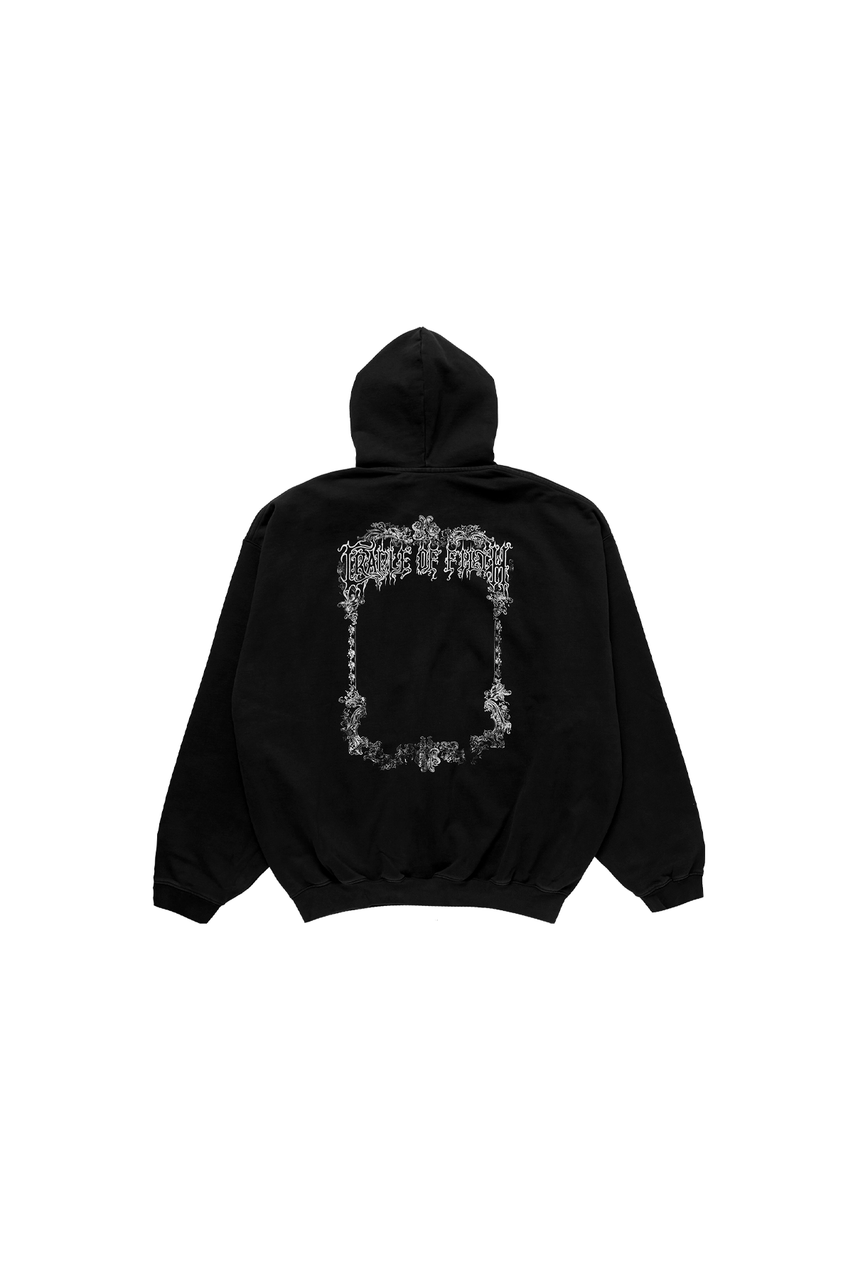 Vetements Cof Butterfly Oversized Zip-Up Hoodie Washed Black Back