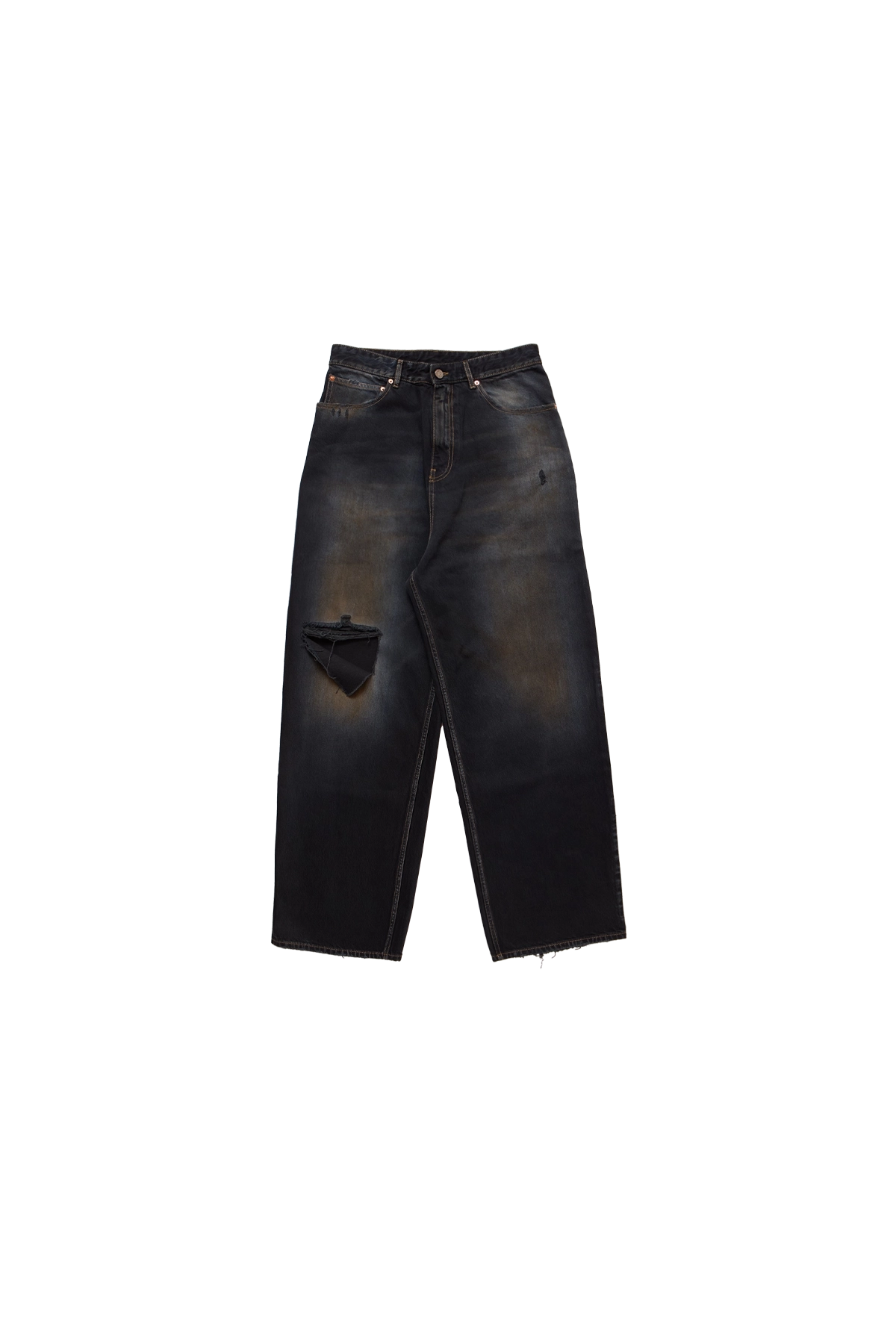 Vetements Distressed Baggy Jeans Blackout