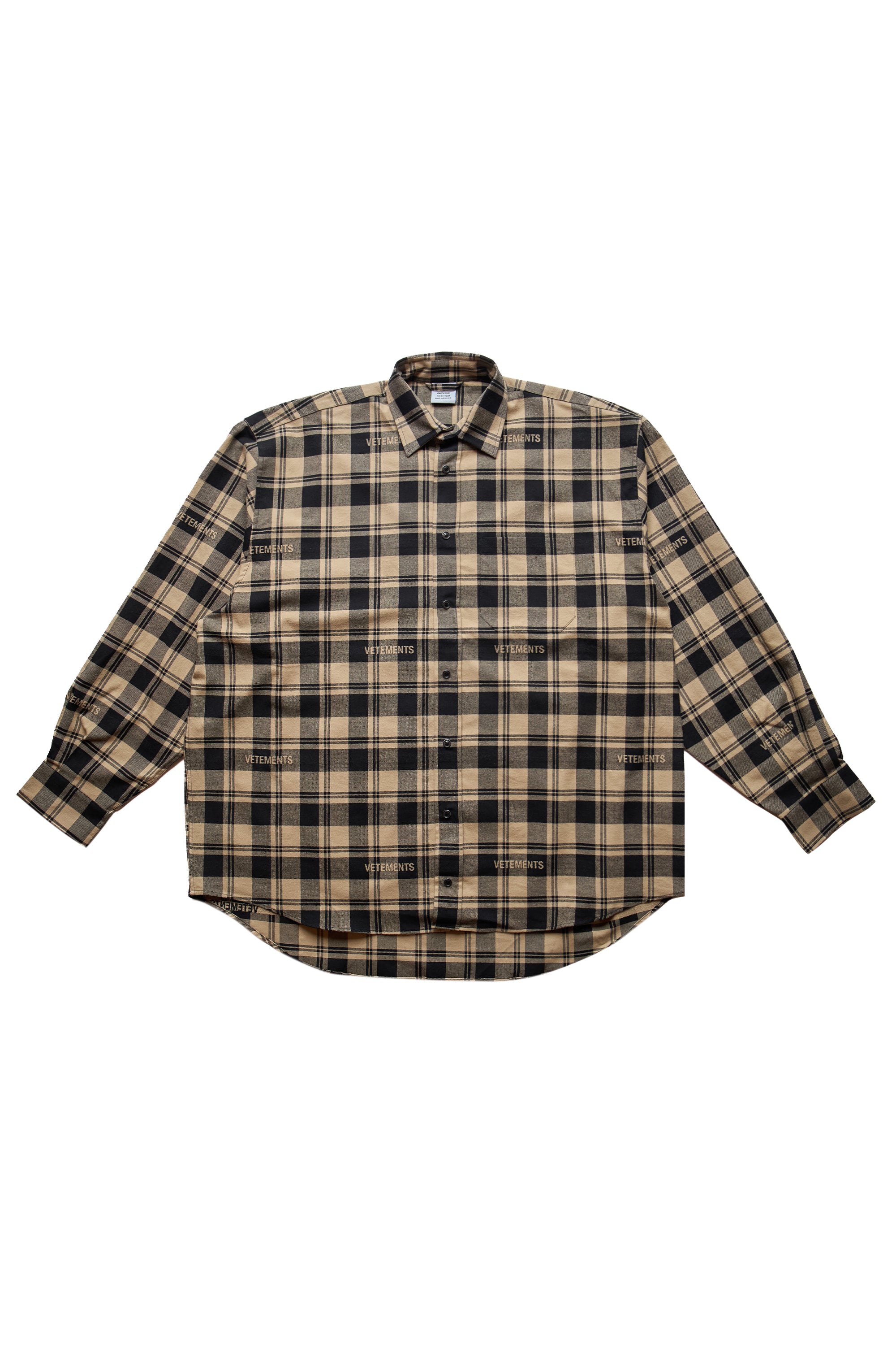 Vetements Logo Jacquard Plaid Shirt 12493