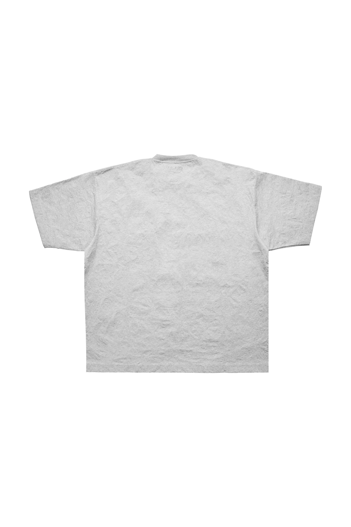 Vetements Metalized Wrinkled Logo Embroidered T-Shirt Grey Melange