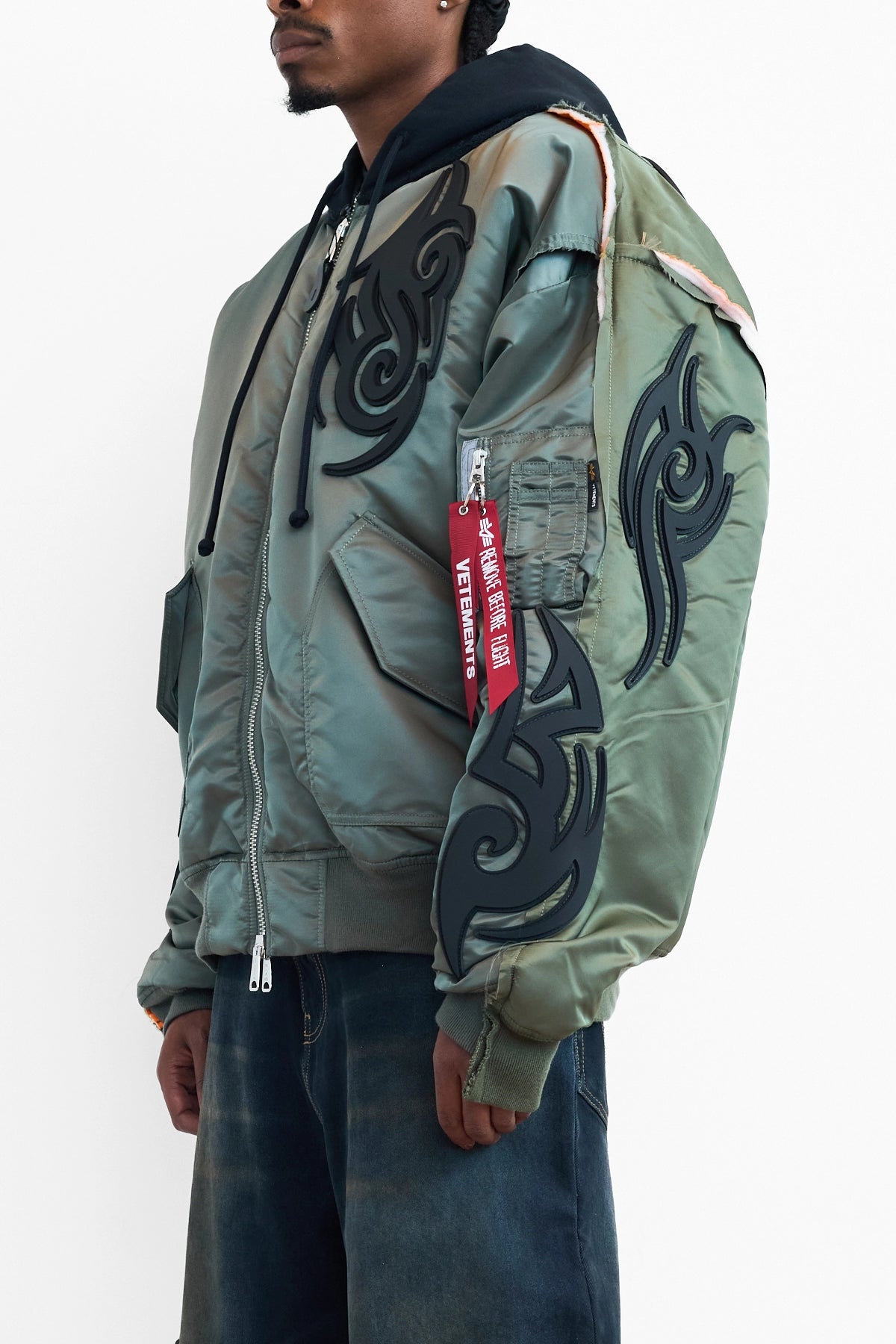 Vetements Tribal Reworked Bomber Jacket Green/Black 1