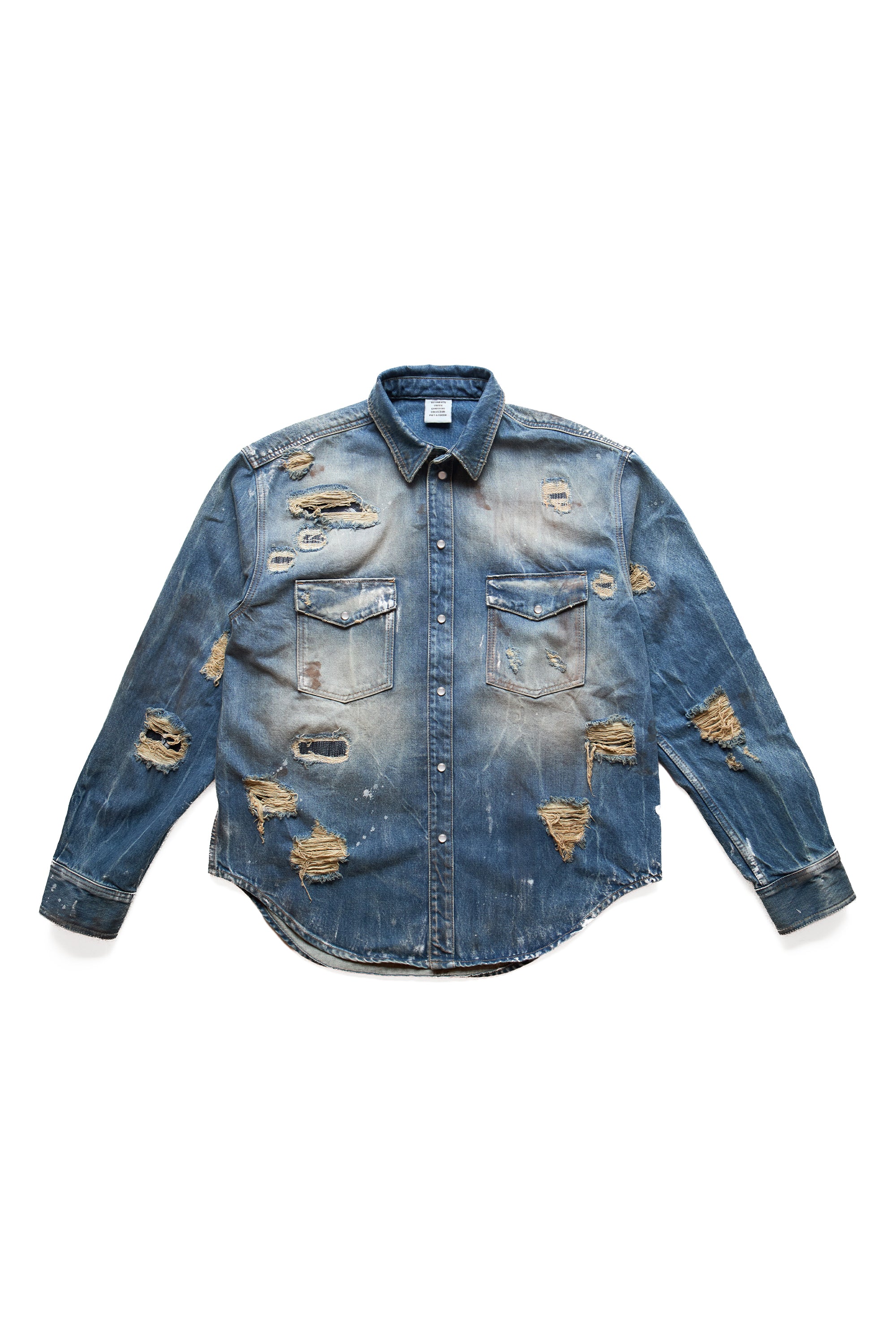 Vetements Trashed Denim Shirt 12505