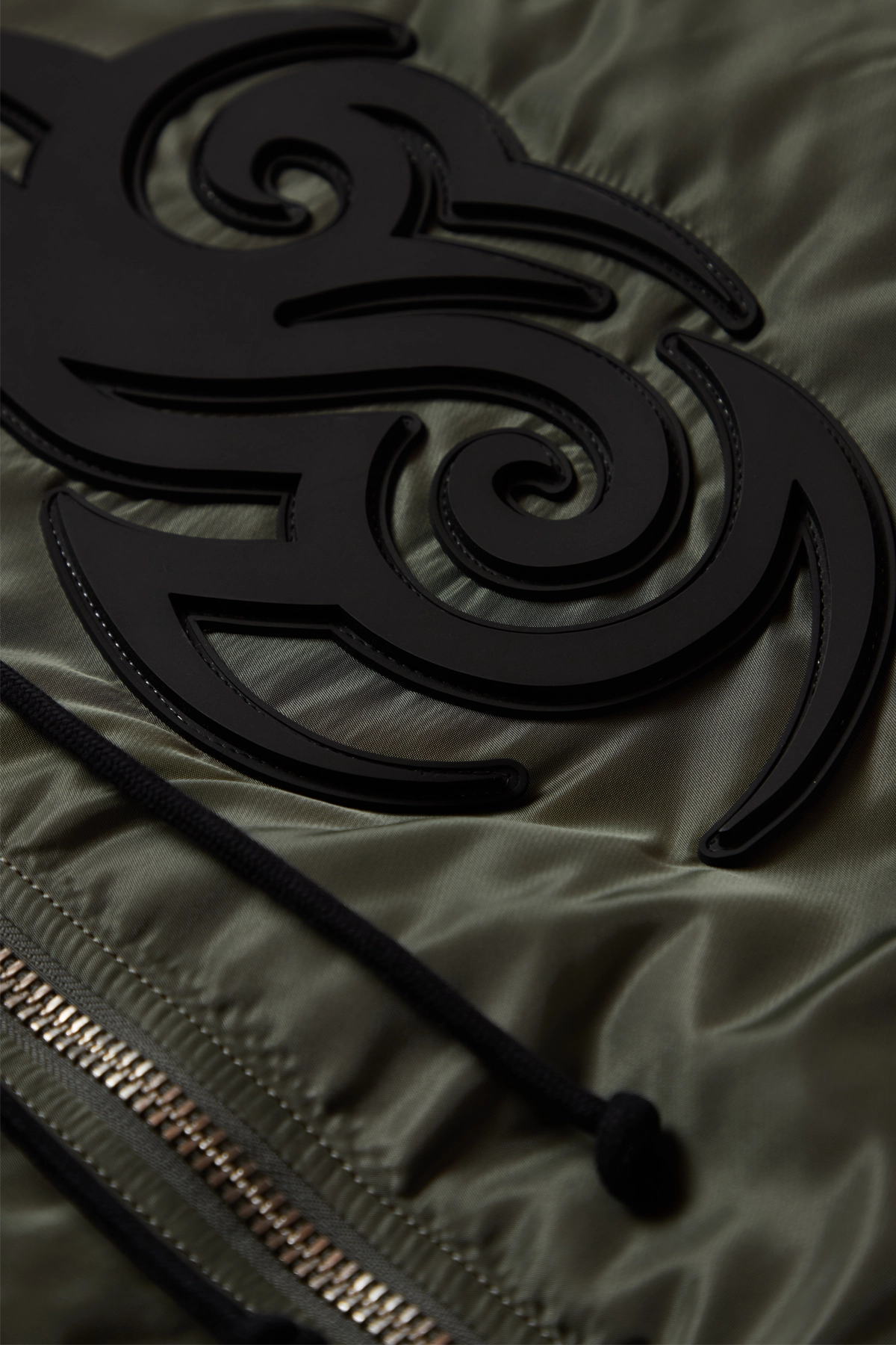 Vetements Tribal Reworked Bomber Jacket Green/Black Detail