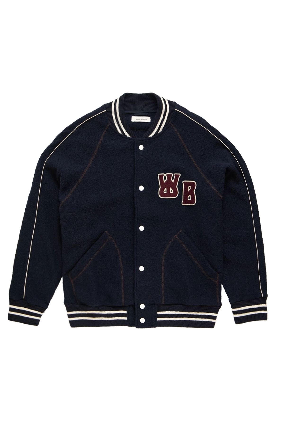 Wales Bonner October Varsity Jacket Navy – ESSXNYC