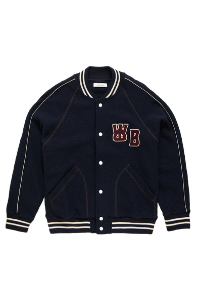 Wales Bonner October Varsity Jacket Navy – ESSXNYC