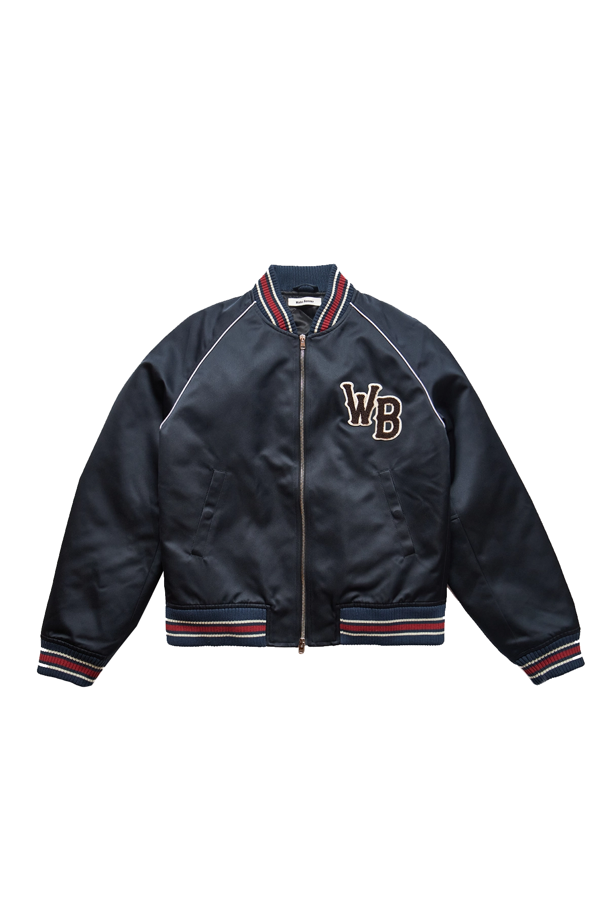 Wales Bonner Marvel Satin Bomber Jacket Navy