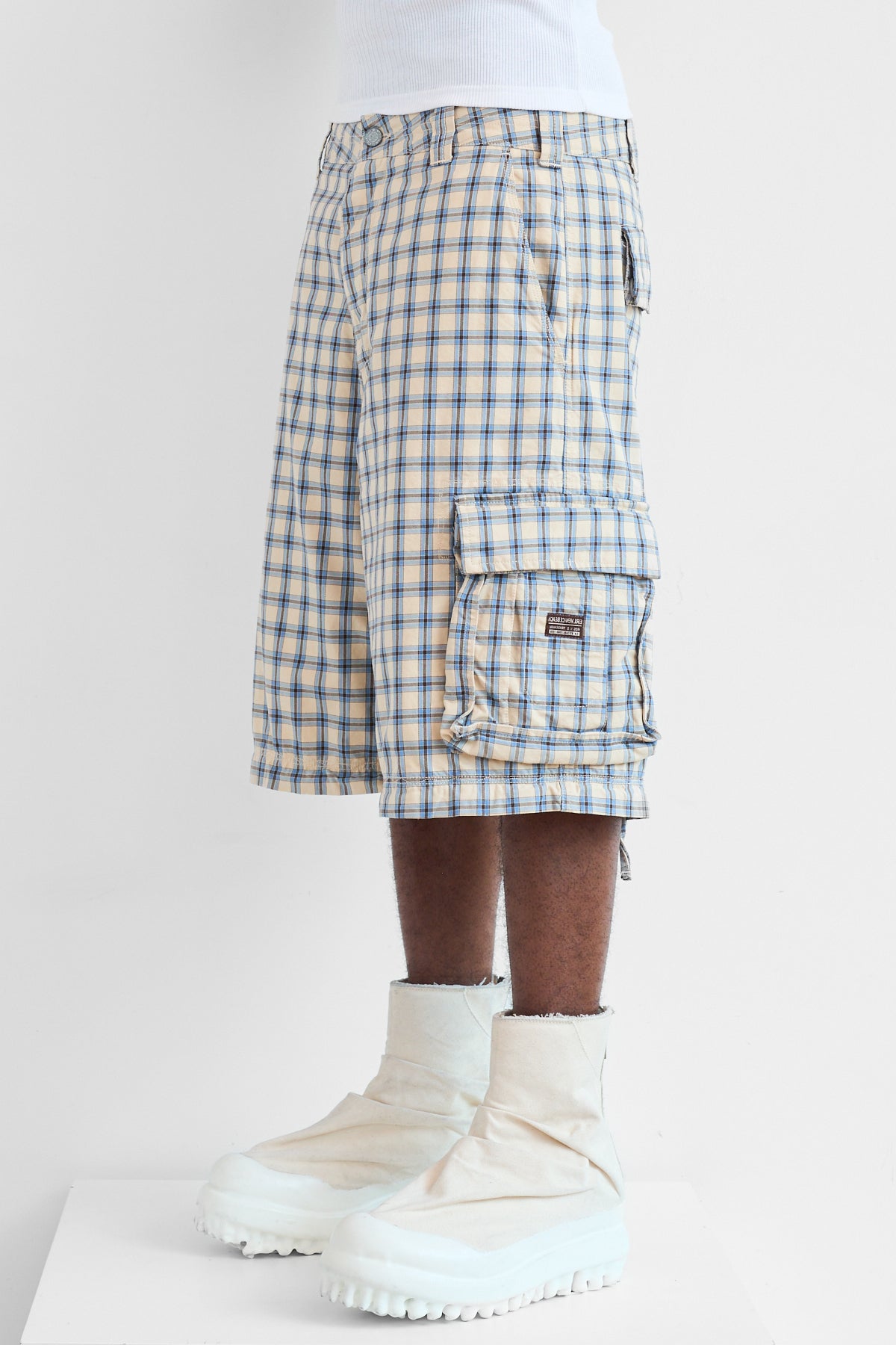 ERL Zip-Off Plaid Cargo Pants Beige Blue – ESSXNYC