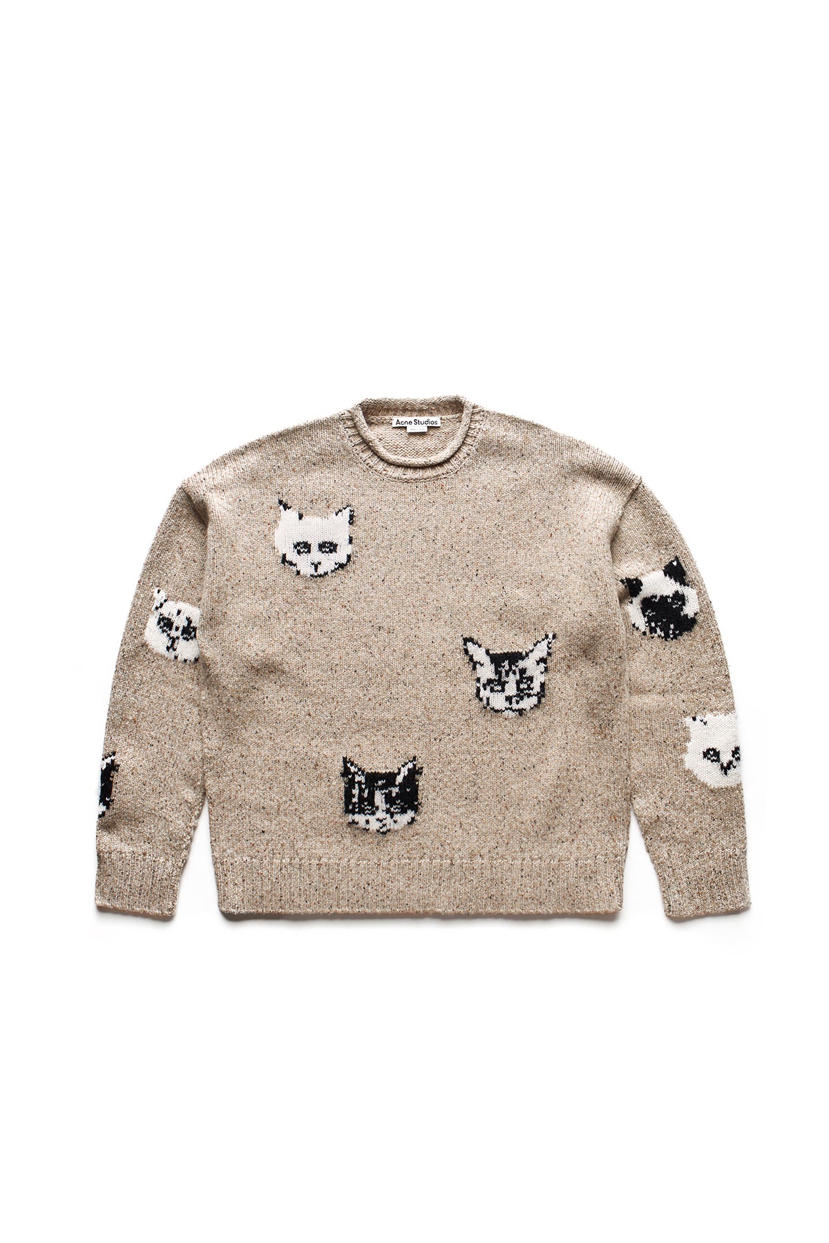 Acne Studios Kuelu Cat Jacquard Sweater Beige 10184