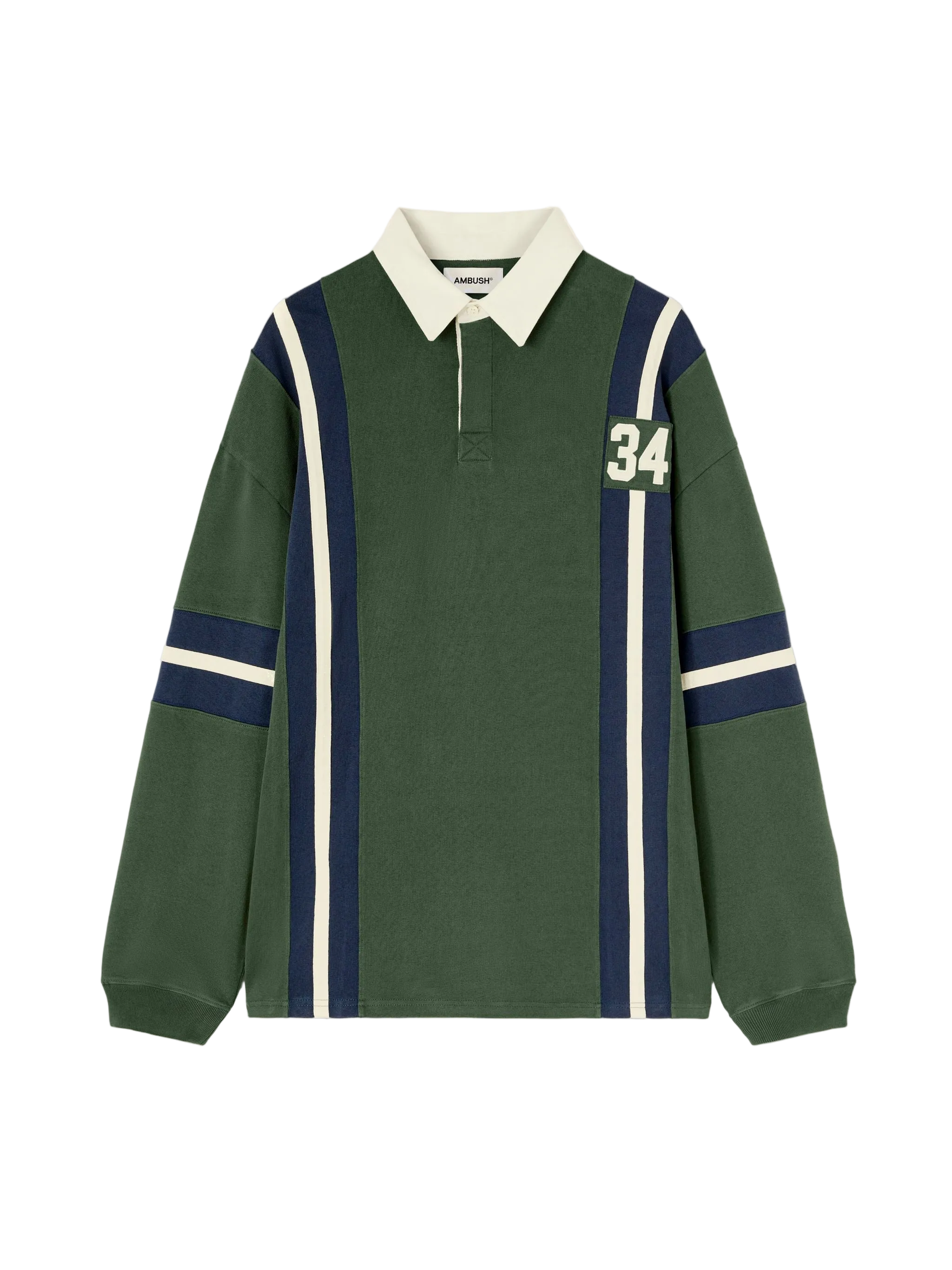 Ambush Striped Rugby Shirt Green