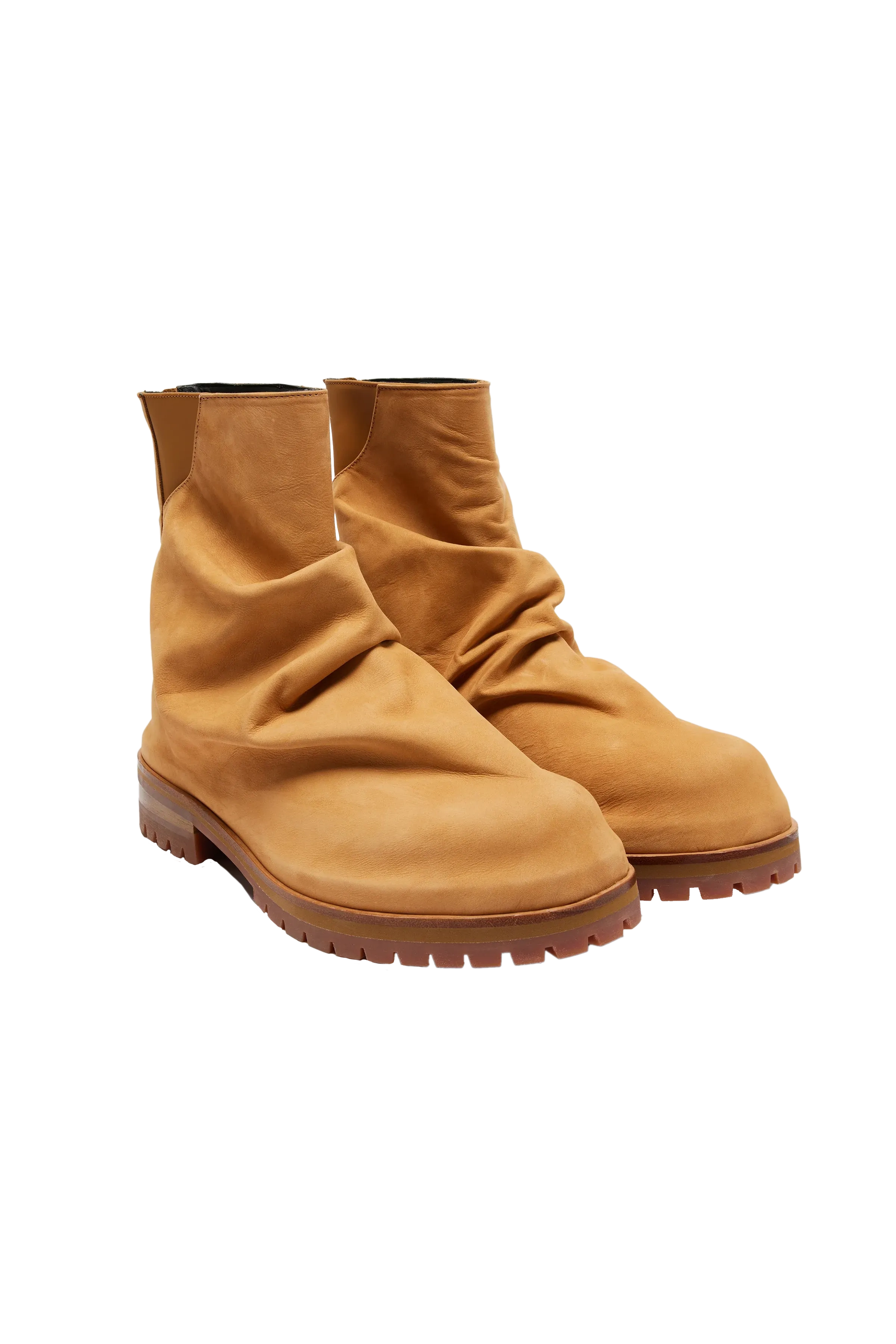 424 Suede Marathon Zipped Boots In Camel