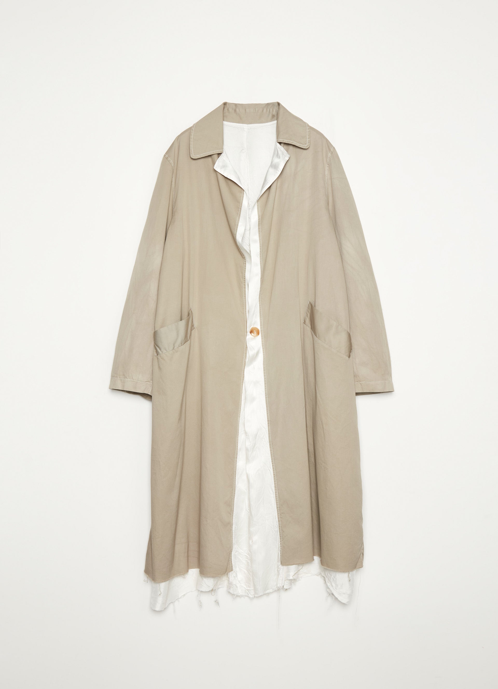 Edward Cuming Throw-On Piece Dyed Duster Coat Beige 4077