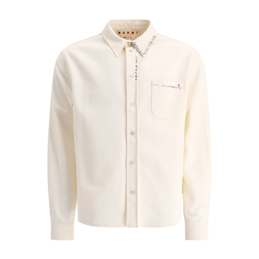 MARNI COTTON DRILL WHITE SHIRT Shirts White