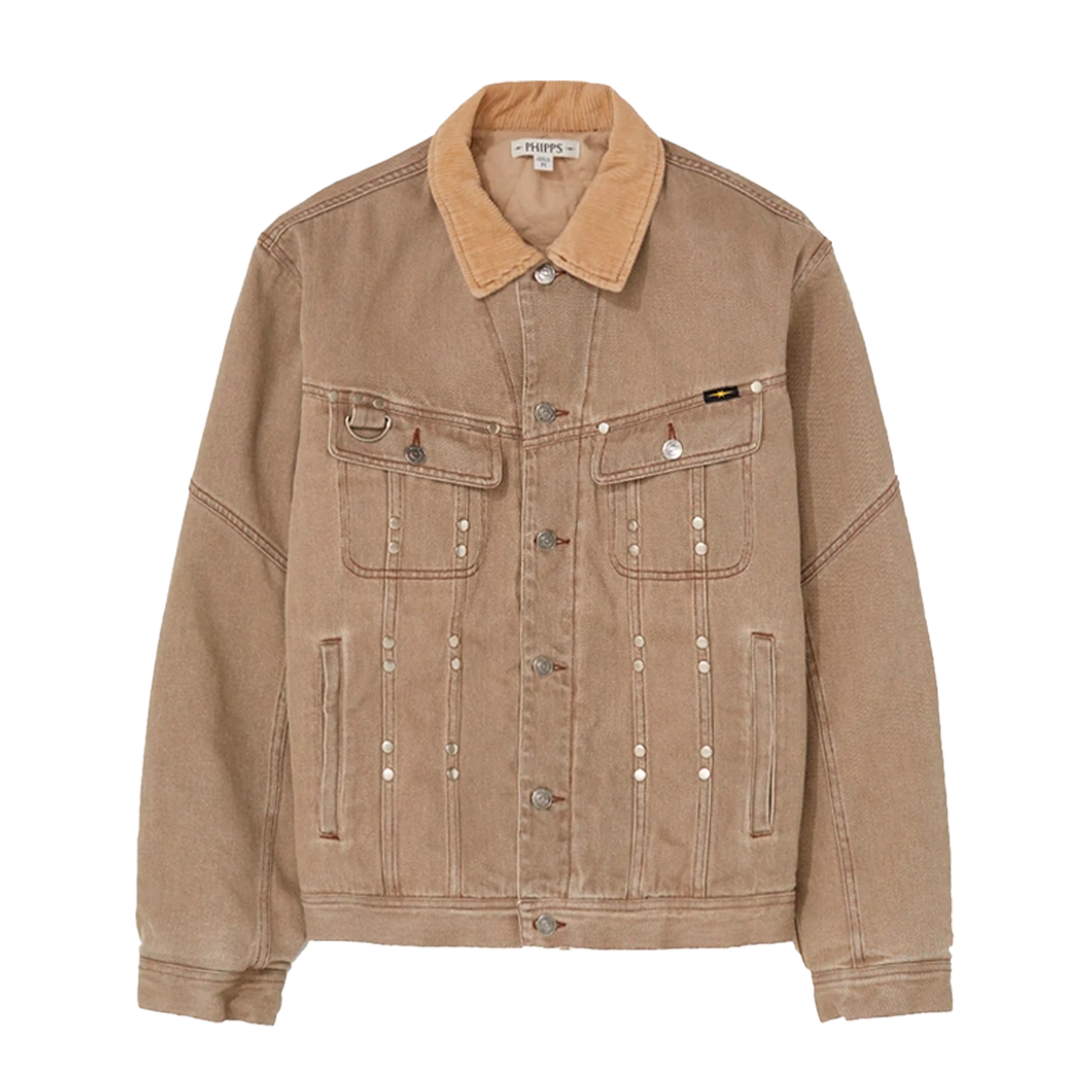 PHIPPS Stud Denim Jacket Beige 7911