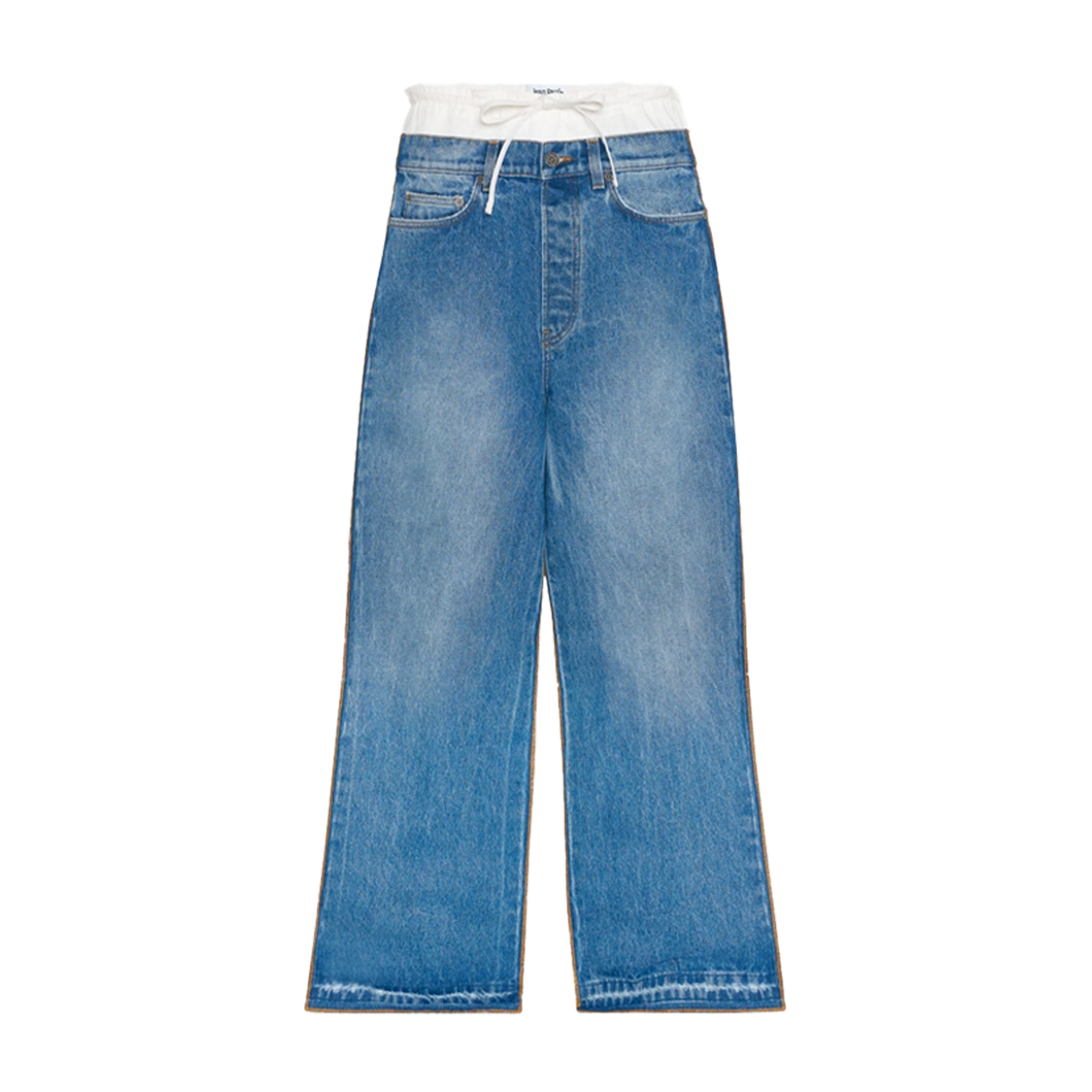 Jean Paul Gaultier Cotton Jean With Denim Details White 7748